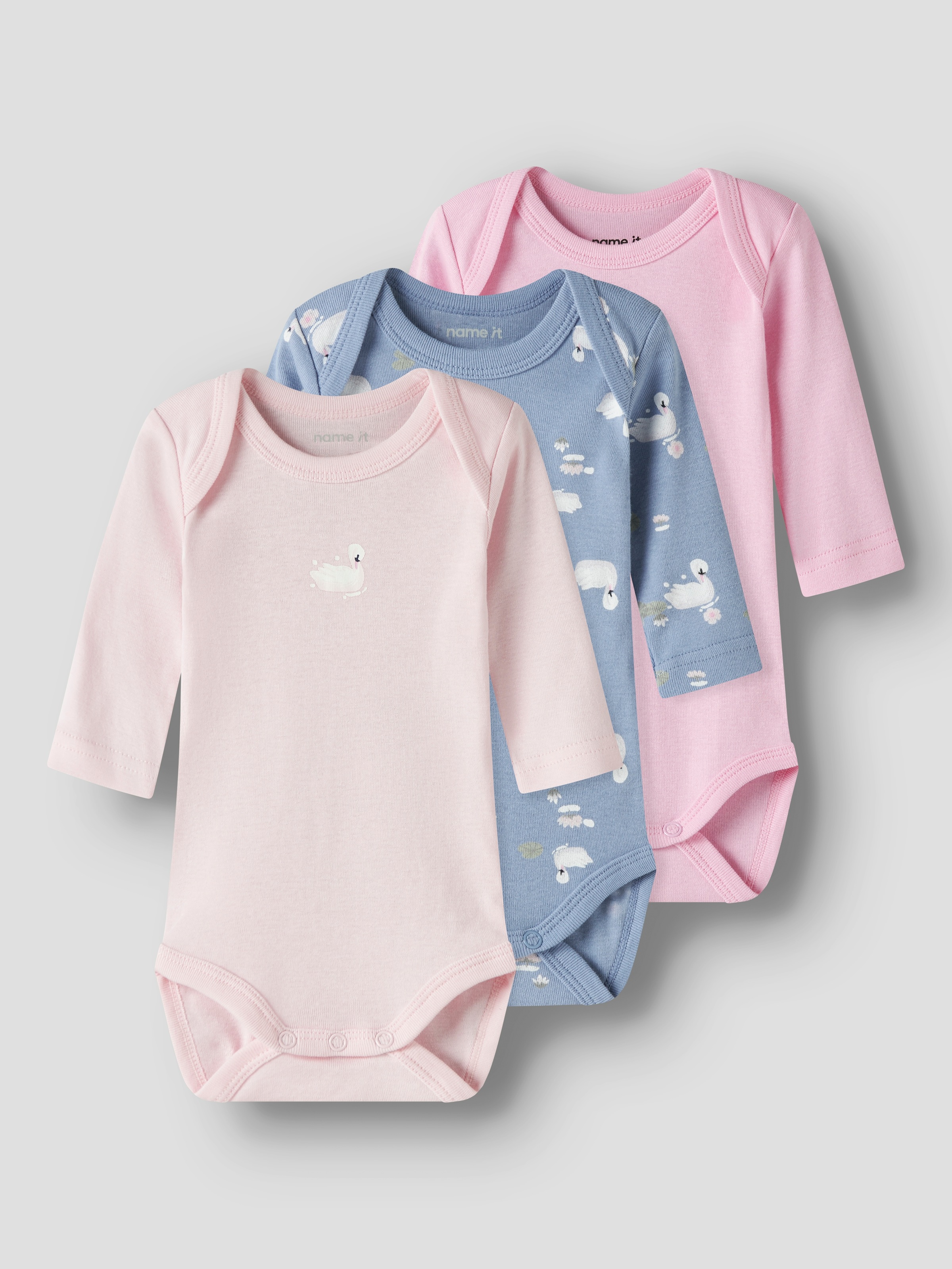 Name It Langarmbody »NBFBODY 3P LS SWAN NOOS« Packung, 3 tlg.