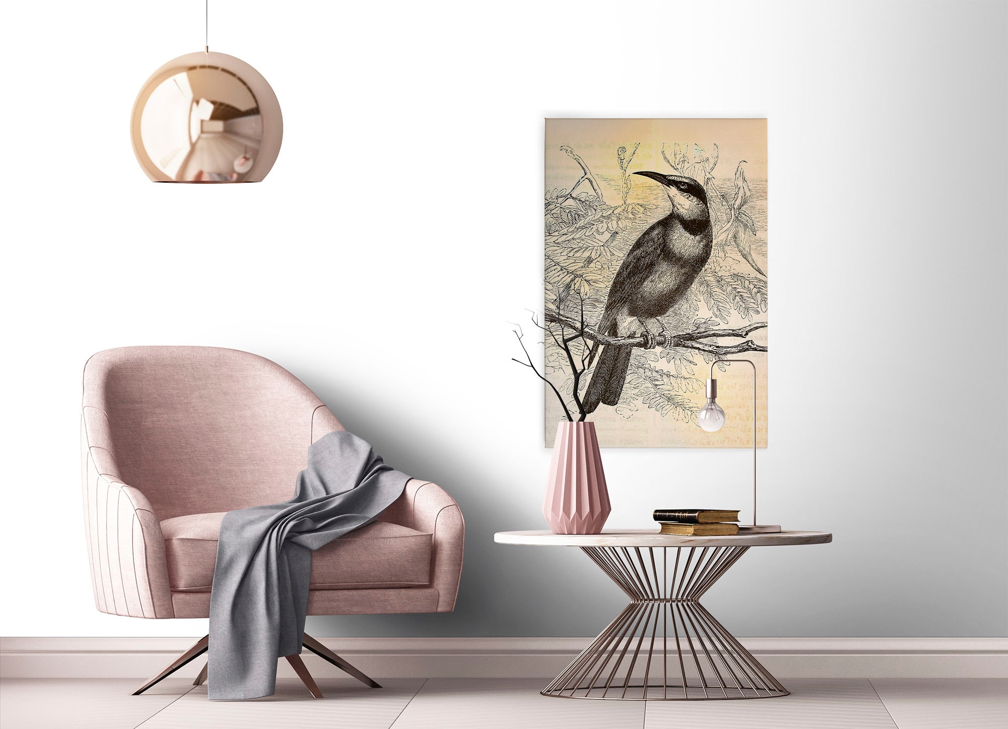 A.S. Création Leinwandbild »vintage birds«, Kunst-Gemälde-Kinder, (1 St.), Vogel Keilrahmen Bild Leinwand-Bild Wohnzimmer modern Wandbild Kinder