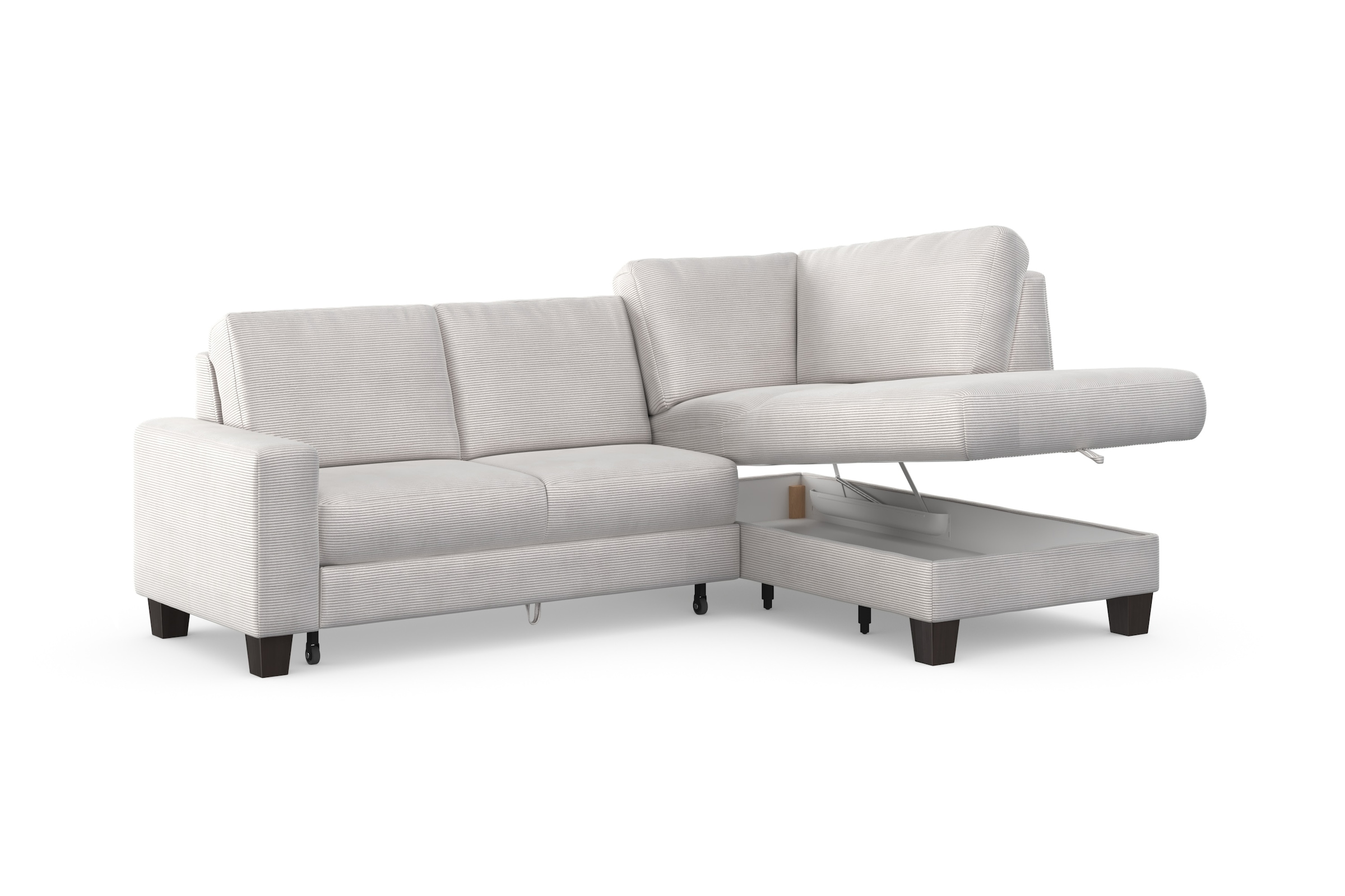 Home affaire Ecksofa »Summer L-Form«, mit Ottomane, mit oder ohne Bettfunktion und Bettkasten, Cord-Bezug