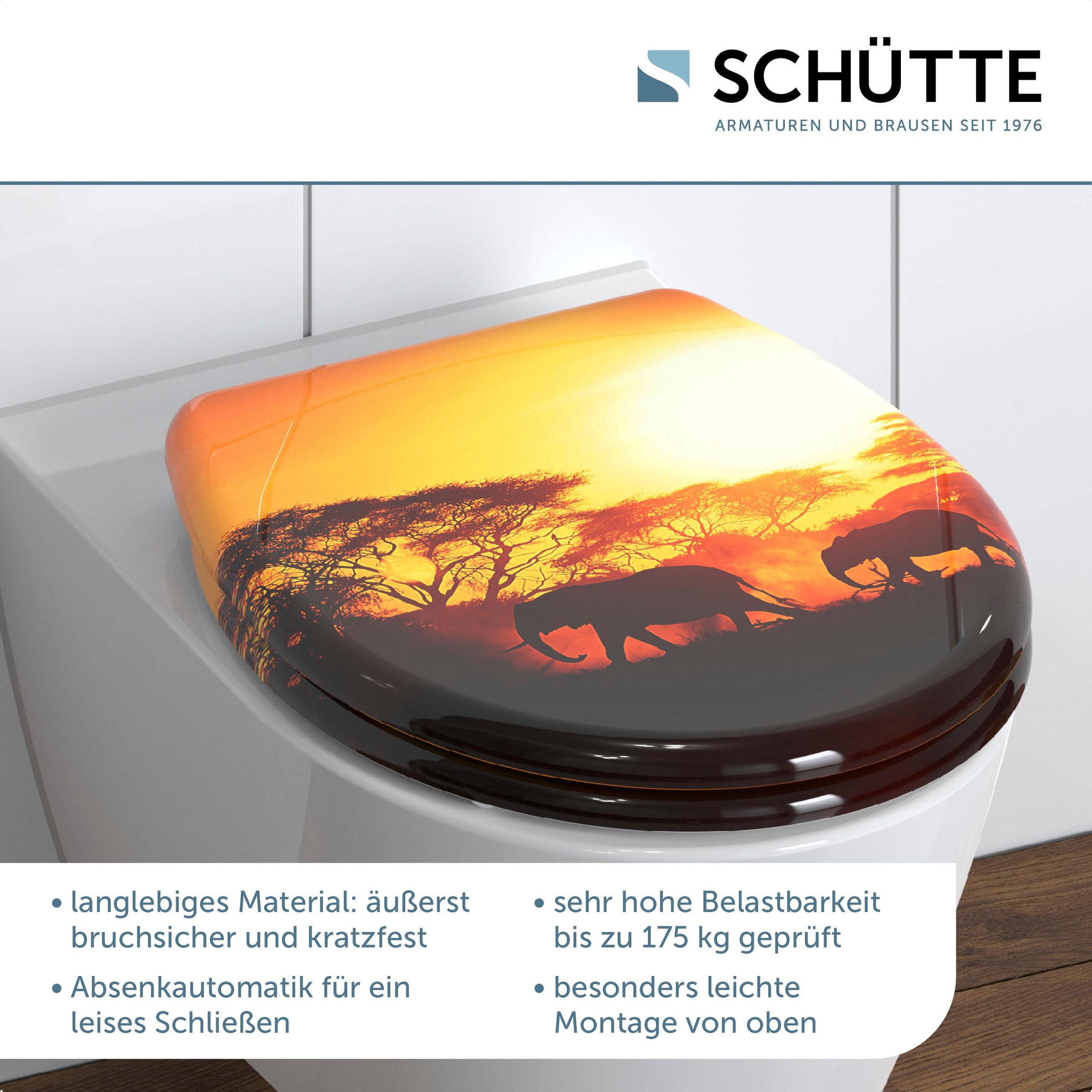 Schütte WC-Sitz »Africa«, Duroplast, mit Absenkautomatik und Schnellverschl günstig online kaufen