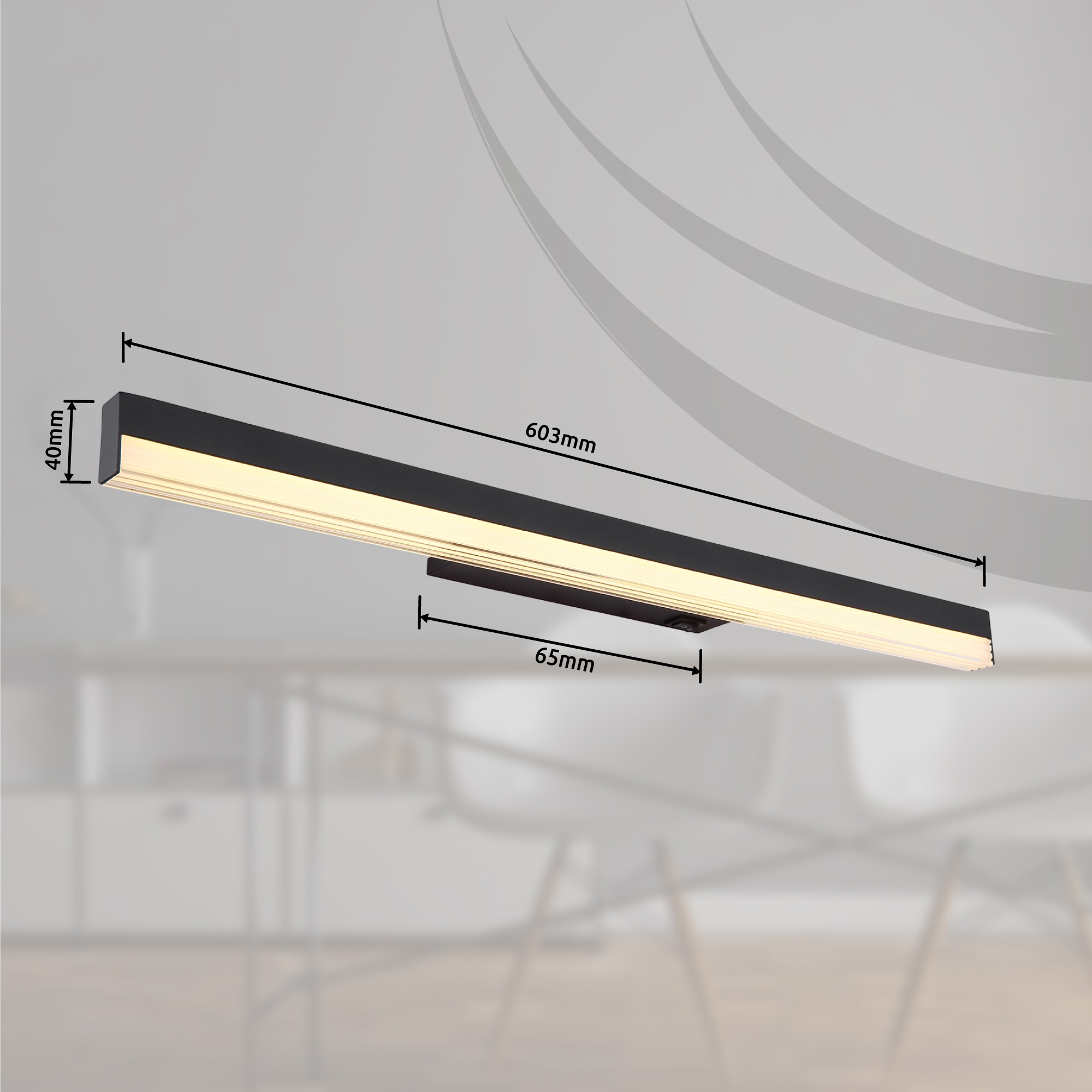 GLOBO LIGHTING LED Wandleuchte »SALLO«, Leuchtmittel LED-Modul | LED fest integriert, Wandlampe/schwarz/3000K/6000K/Stufenschalter/opal/Wohnzimmer/Flur