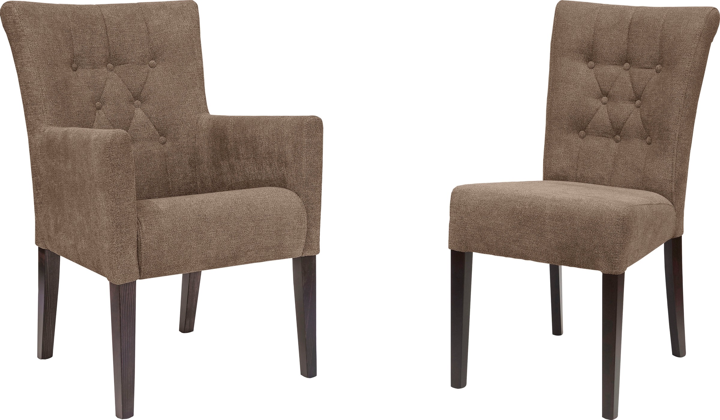 Home affaire Esszimmerstuhl »Queen BESTSELLER«, (Set), 2 St., Feinstruktur, Polsterstuhl mit Knopfheftung, 2er, 4er oder 6er Set