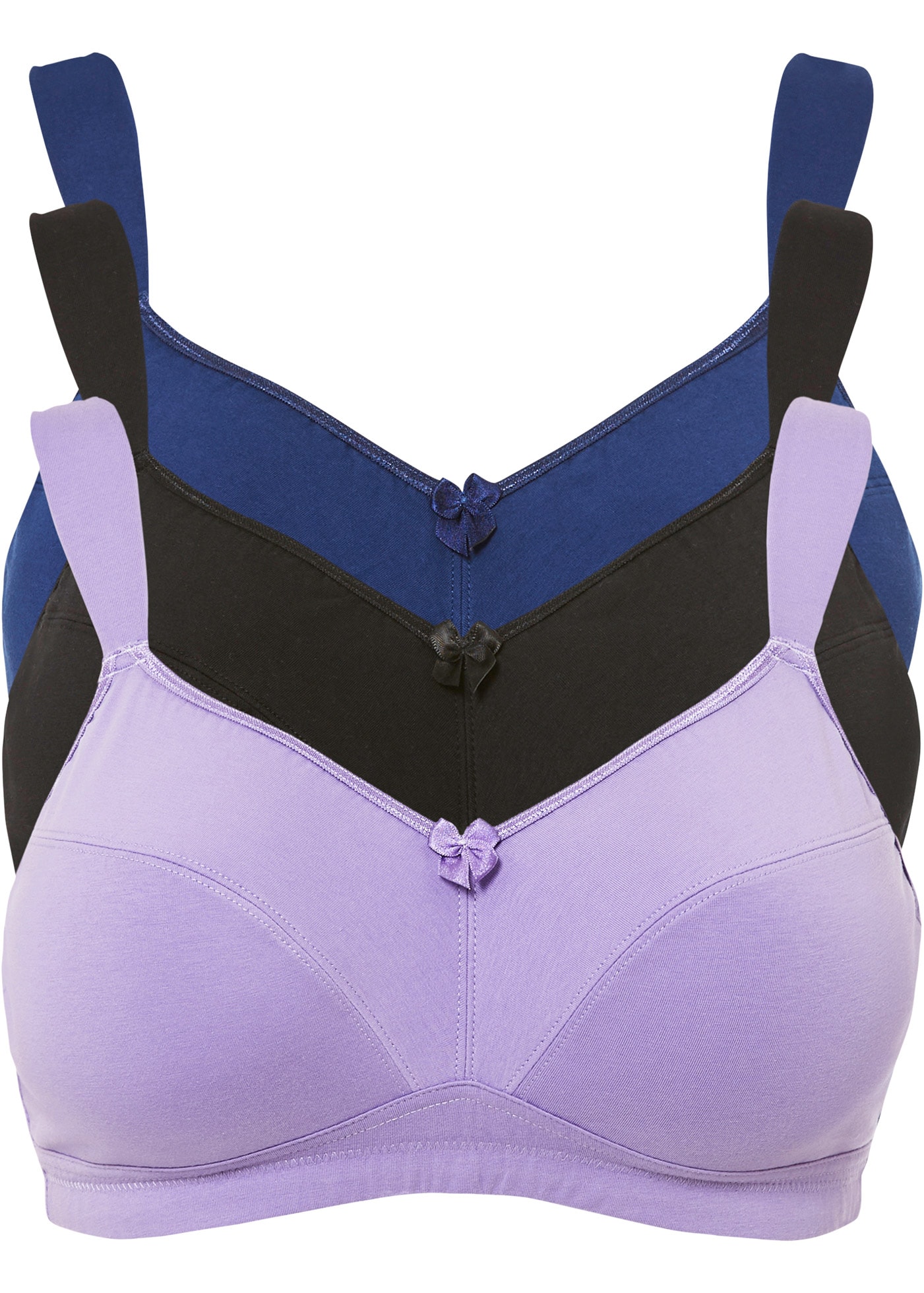 bonprix Büstenhebe »BH ohne Bügel mit Baumwolle (3er Pack)« Packung, 3, 3 Stk. BH ohne Bügel mit Baumwolle (3er Pack)