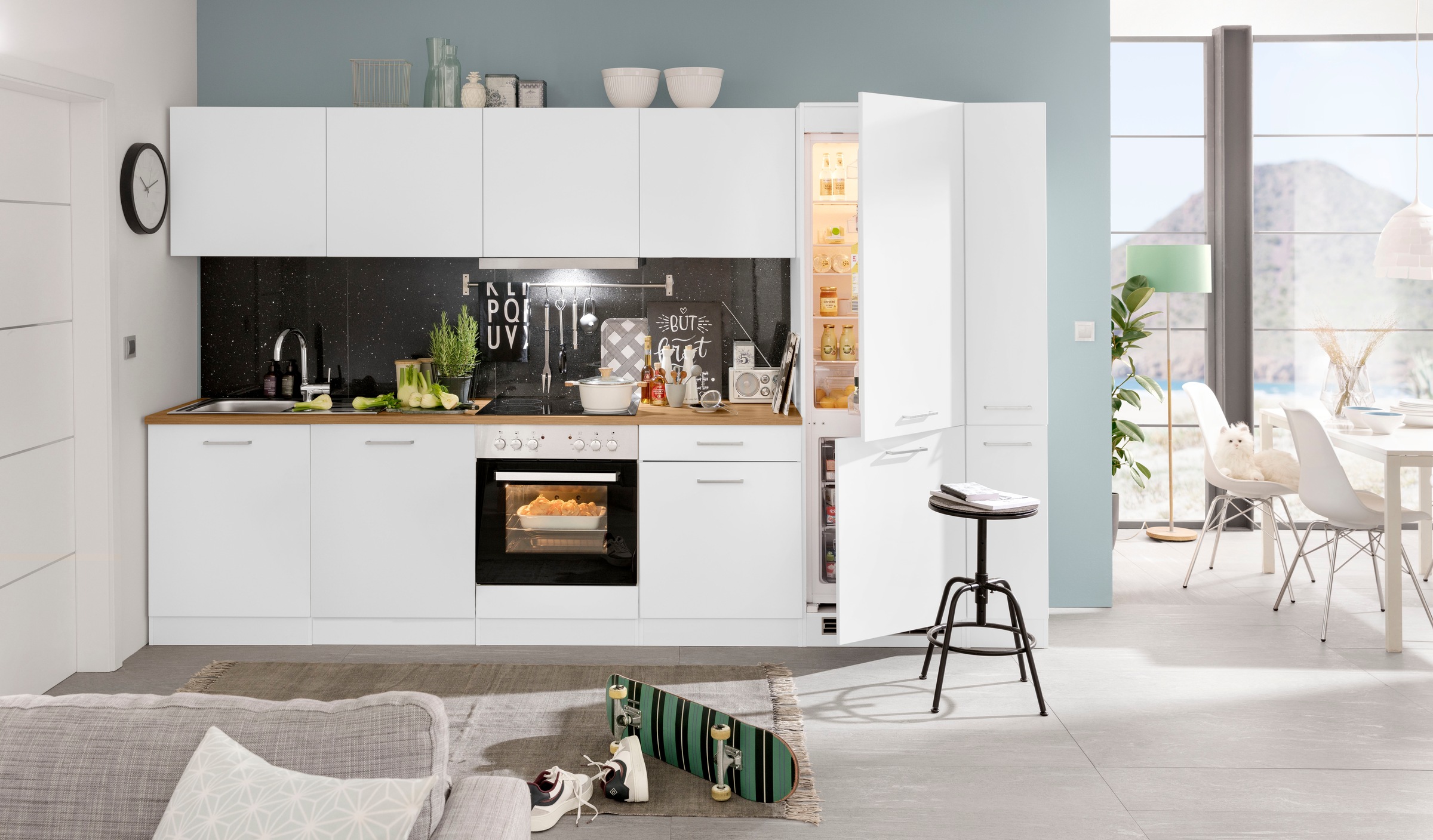 KOCHSTATION Küchenzeile »KS-Kehl«, mit E-Geräten, Breite 330 cm, inkl. Kühl günstig online kaufen