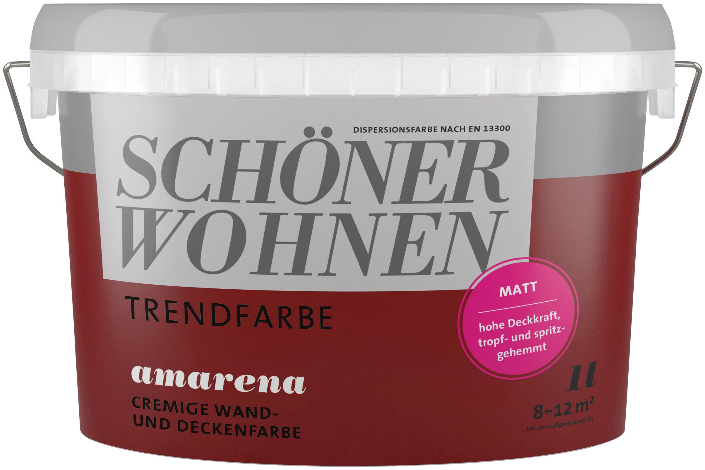 SCHÖNER WOHNEN FARBE Wand- und Deckenfarbe »TRENDFARBE«, 1 Liter, Amarena, hochdeckende Wandfarbe - für Allergiker geeignet