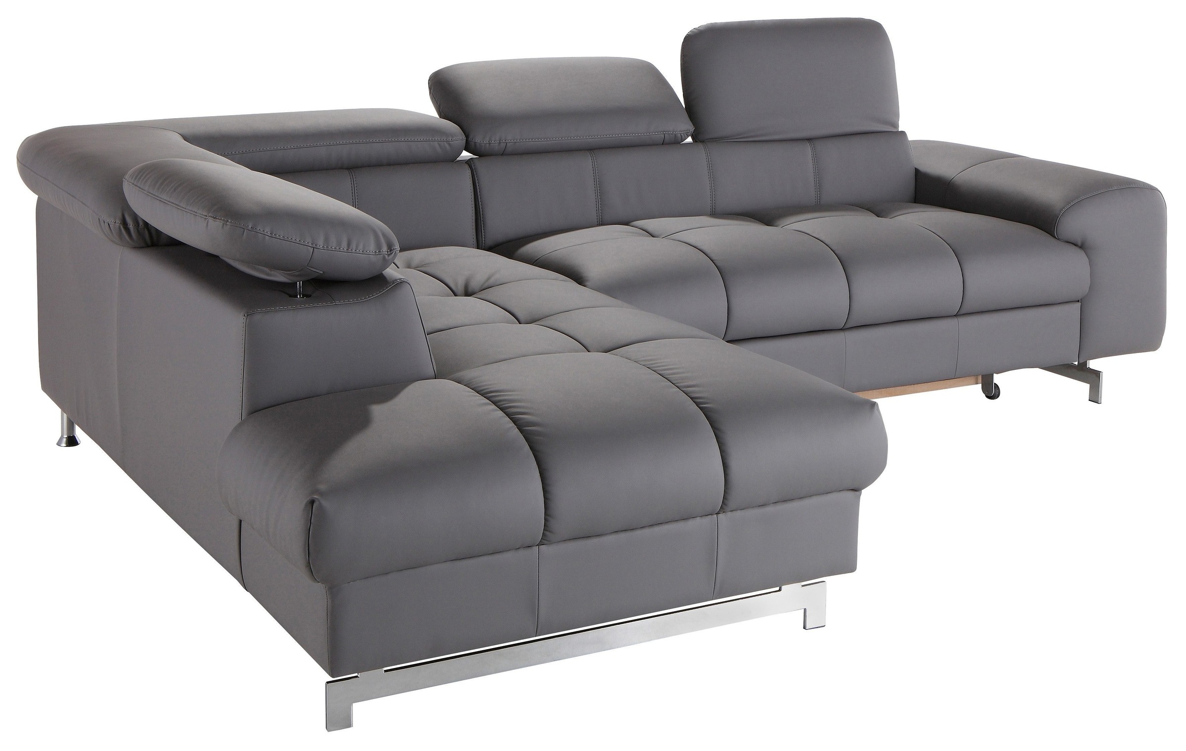 COTTA Polstergarnitur »Chef L-Form«, (Set), Set bestehend aus: Ecksofa mit Kopfteilverstellung & Hocker
