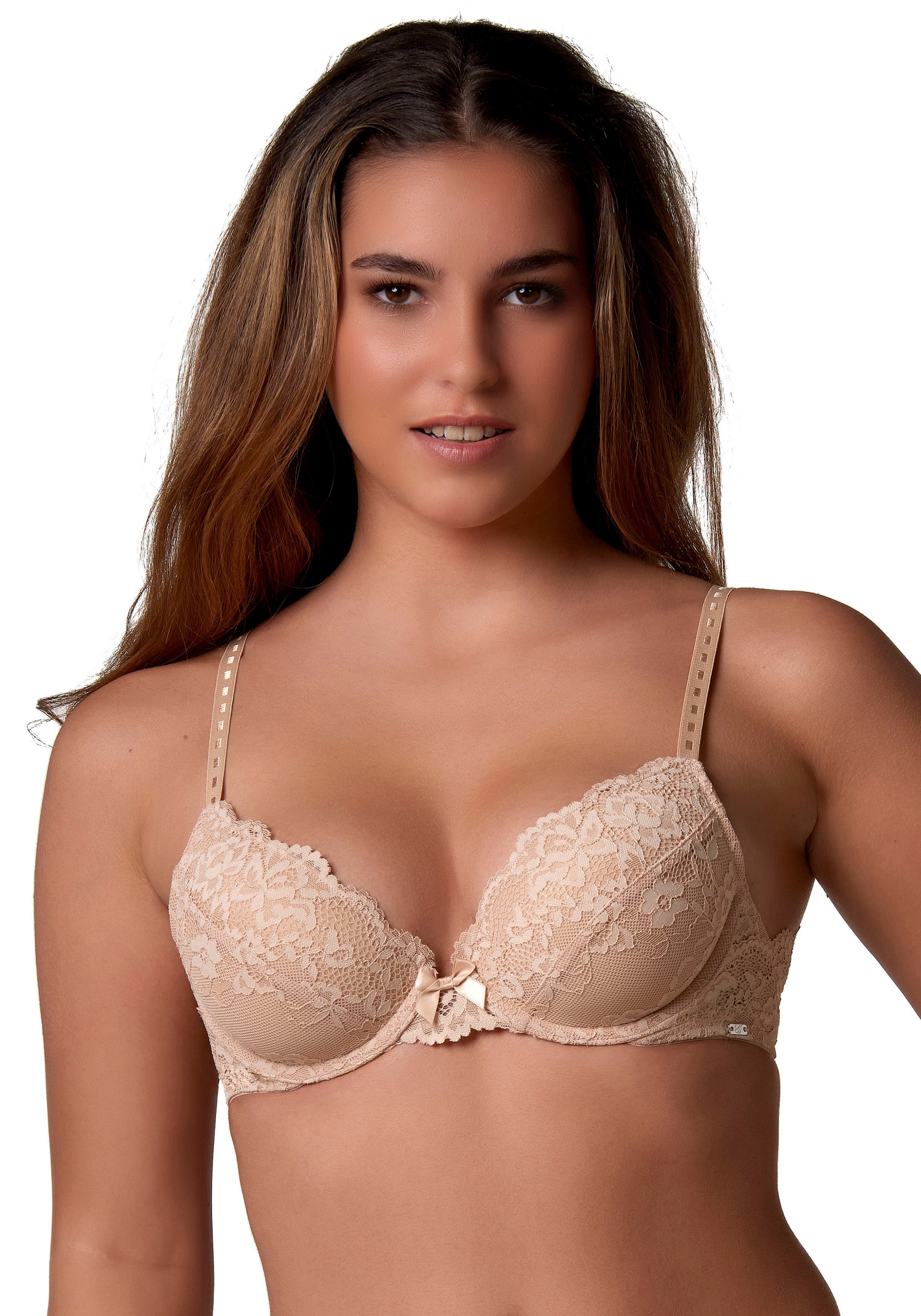 After Eden Außenträger-BH »MOLLY« halbe Schale, mit Bügel, verstellbare Träger, mit Spitze, mit Schleife