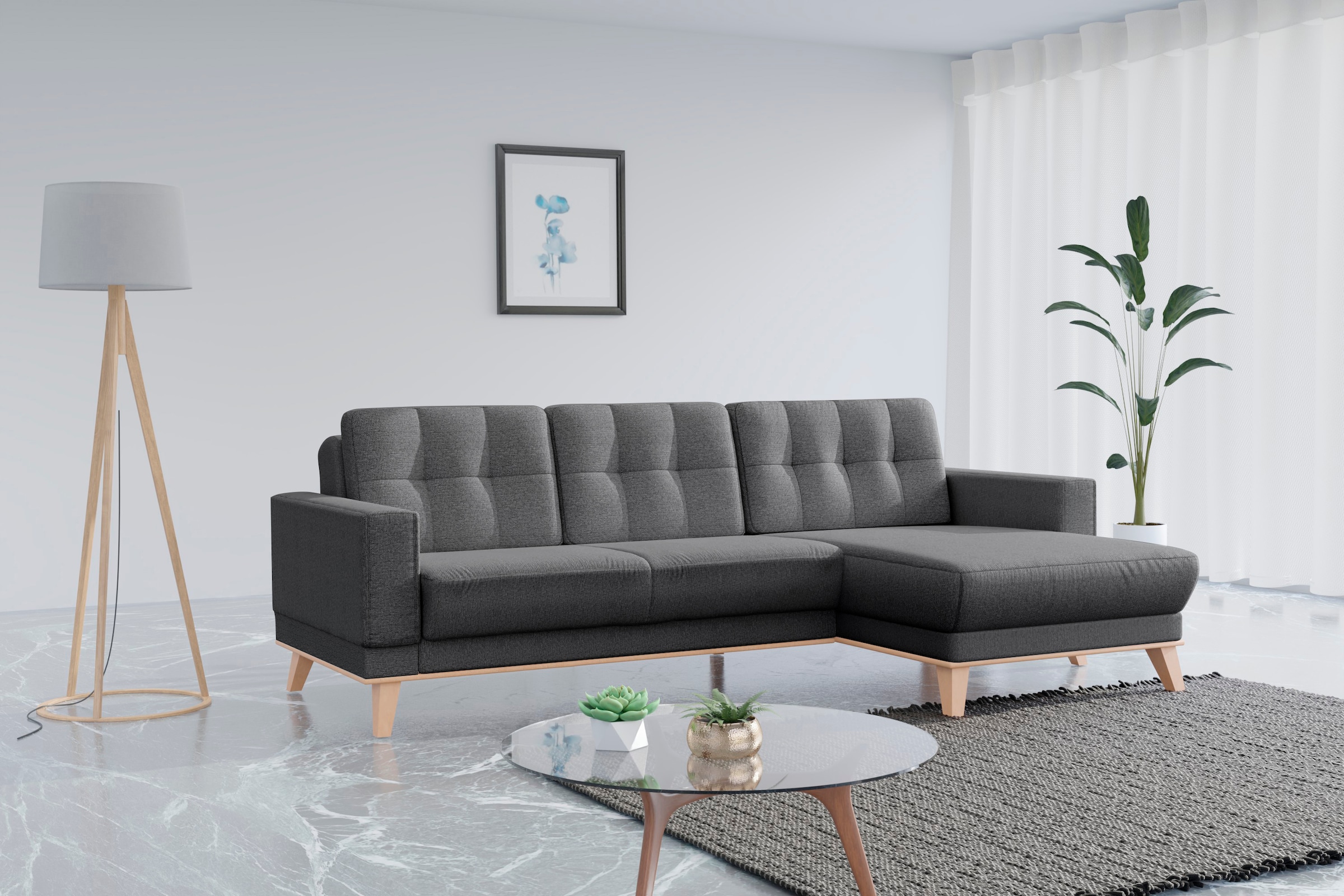 sit&more Ecksofa »Lavida L-Form«, wahlweise mit Kippfunktion und Bettkasten günstig online kaufen