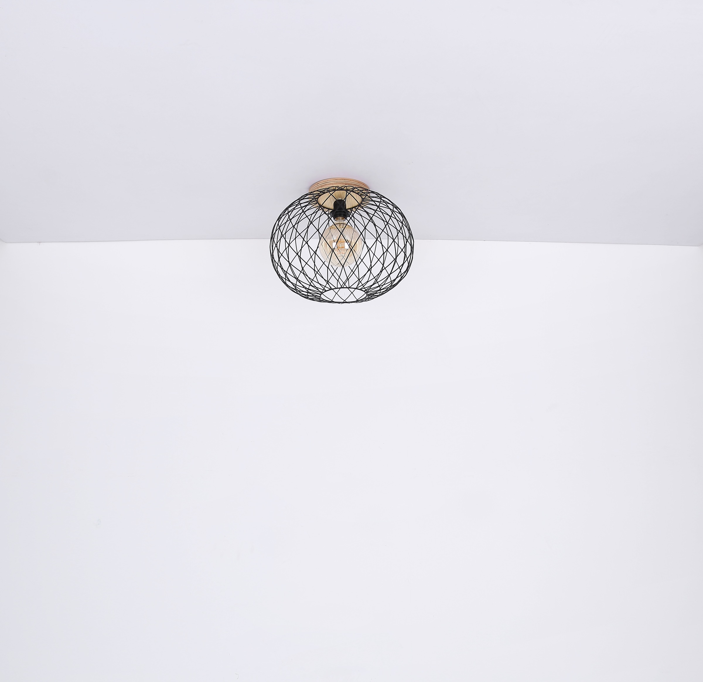 GLOBO LIGHTING Deckenstrahler »LACKY«, Leuchtmittel E27 | ohne Leuchtmittel, Deckenspot/schwarz/MDF braun/ Flur/Wohnzimmer/Schlafzimmer