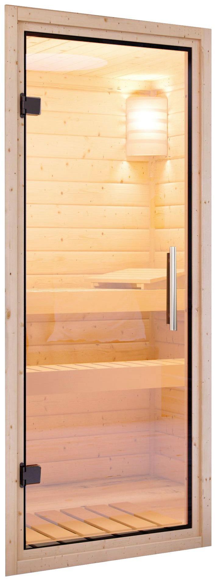 Karibu Sauna »Dima« Set,  Ofen 3,6 kW Bio-Ofen externe Strg. easy