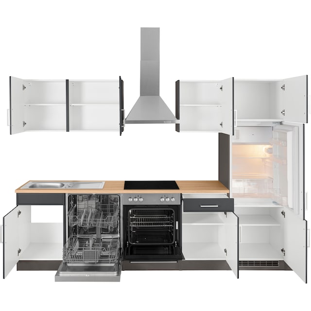 HELD MÖBEL Küchenzeile »Stockholm«, Breite 280 cm, mit hochwertigen MDF  Fronten im Landhaus-Stil online bestellen