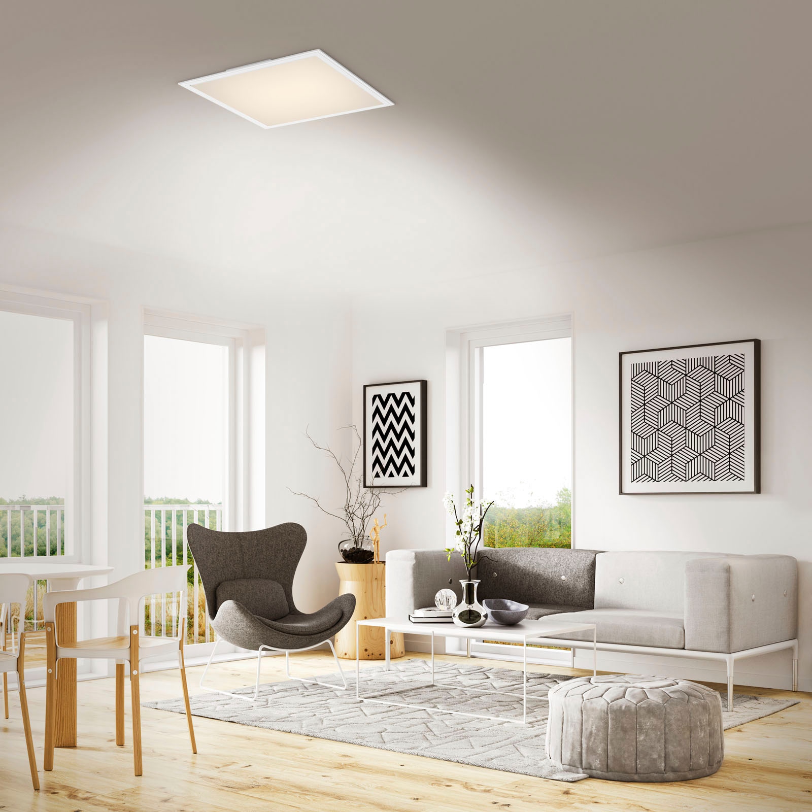 Briloner Leuchten LED Panel »7152016 Colour«, Leuchtmittel LED-Board | LED fest integriert, Deckenlampe, 45x45x7cm, Weiß, 24W, Wohnzimmer, Schlafzimmer, Küche