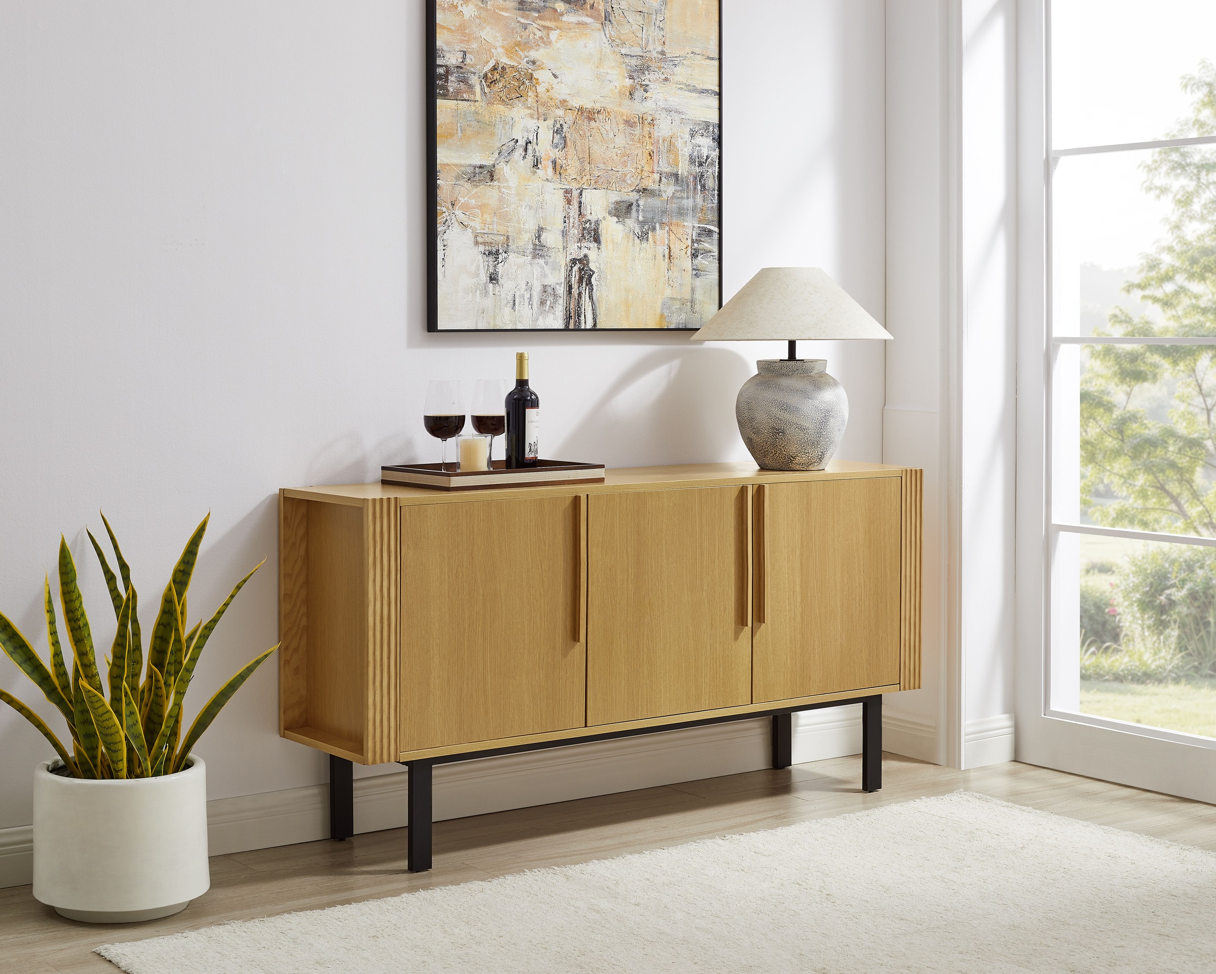 OTTO home Sideboard »Stiven« Eukalyptus und Esche, kombiniert mit Melamin, günstig online kaufen