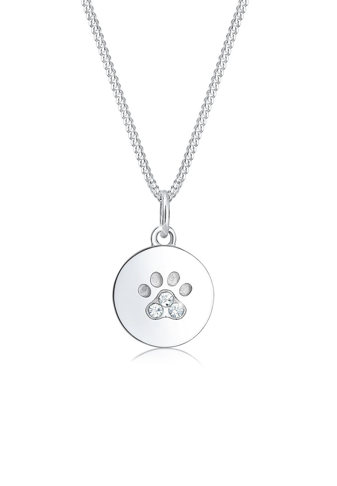 Elli Collierkettchen »Pfote Hund Katze Kristalle 925 Silber«