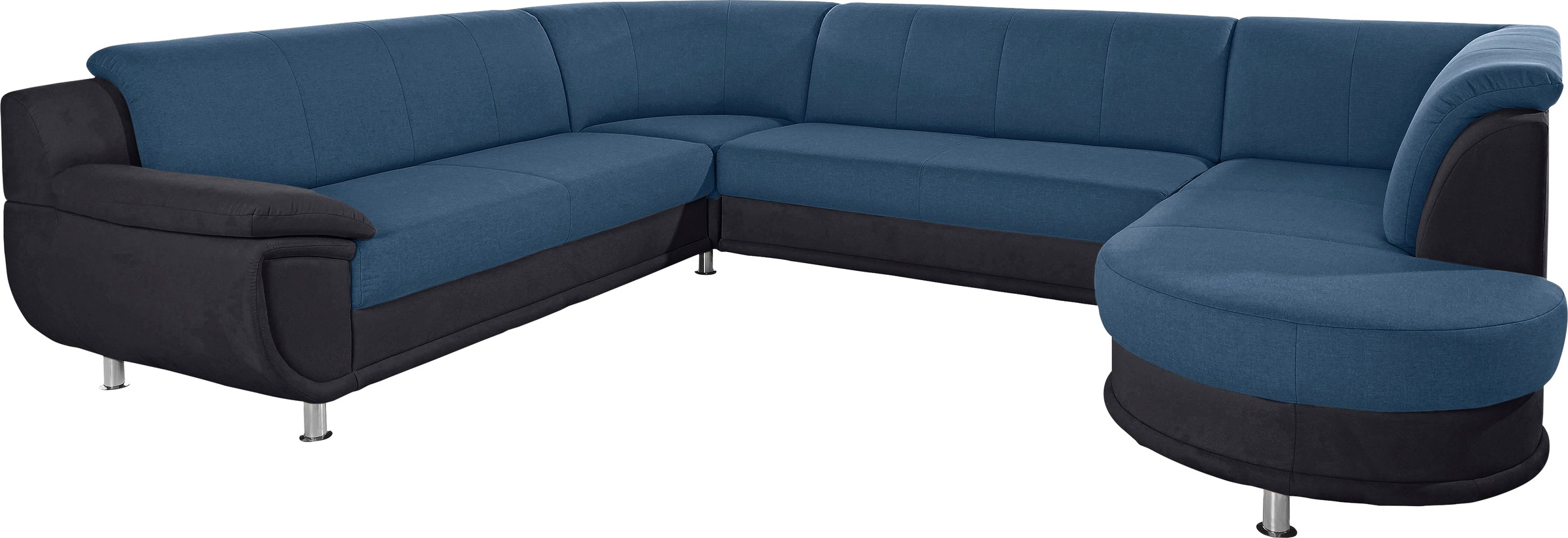 TRENDMANUFAKTUR Wohnlandschaft »Rondo 3, zeitlos und modern, im Materialmix, U-Form« wahlweise für mehr Komfort mit Federkern, wahlweise mit Bettfunktion