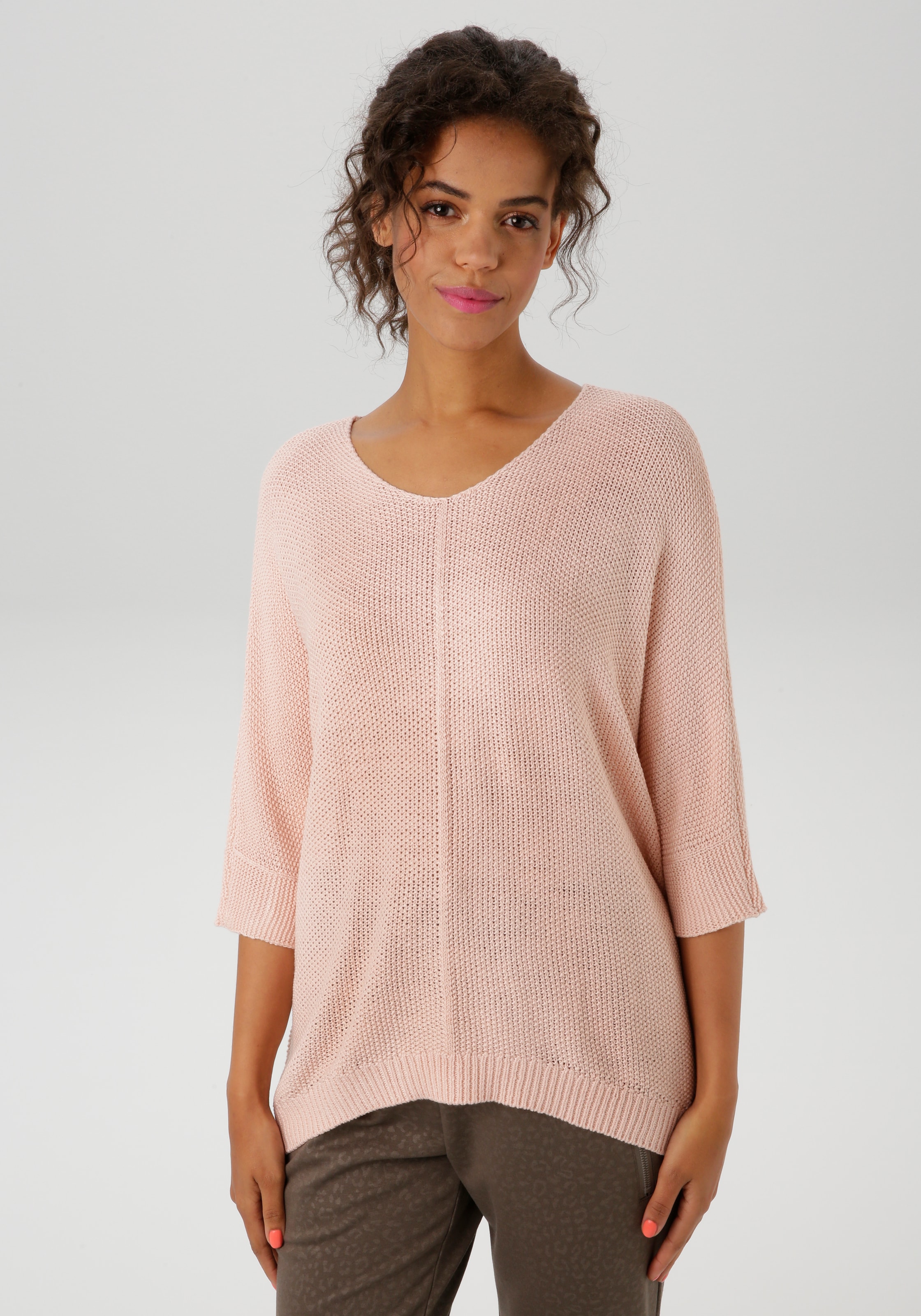 Aniston CASUAL Strickpullover, im ausdrucksvollem Perl-Muster - NEUE KOLLEKTION