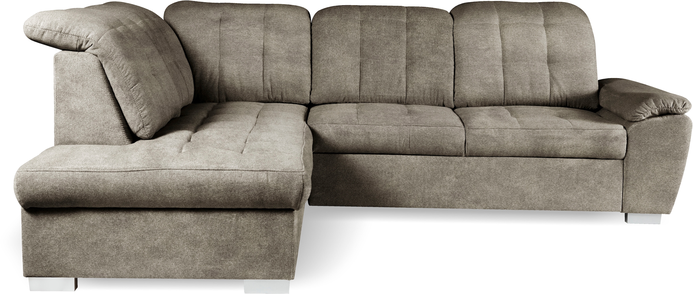 WERK2 Ecksofa »Brindisi, bequem und komfortabel, L-Form«, mit verstellbaren Kopfteilen, Bettfunktion & Bettkasten