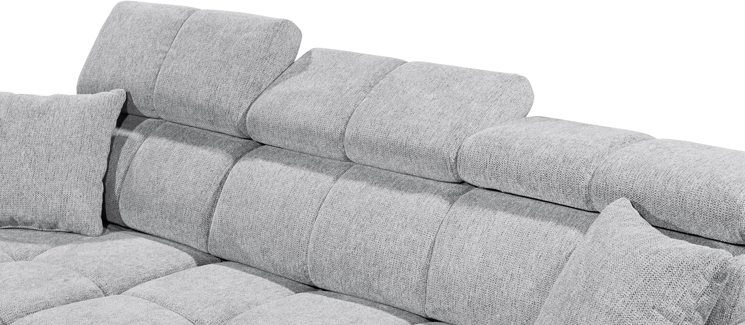 ED EXCITING DESIGN Ecksofa »Sydney L-Form mit Bettfunktion, Bettkasten, Kopfteilverstellung«, motorischer Sitztiefenverstellung, USB-Port & 2 Zierkissen