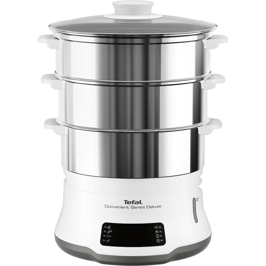 Tefal Dampfgarer »VC502D Convenient Series Deluxe«, 900 W, Touchscreen, 8 Programme, Garen auf 3 Ebenen, Behälter aus Edelstahl