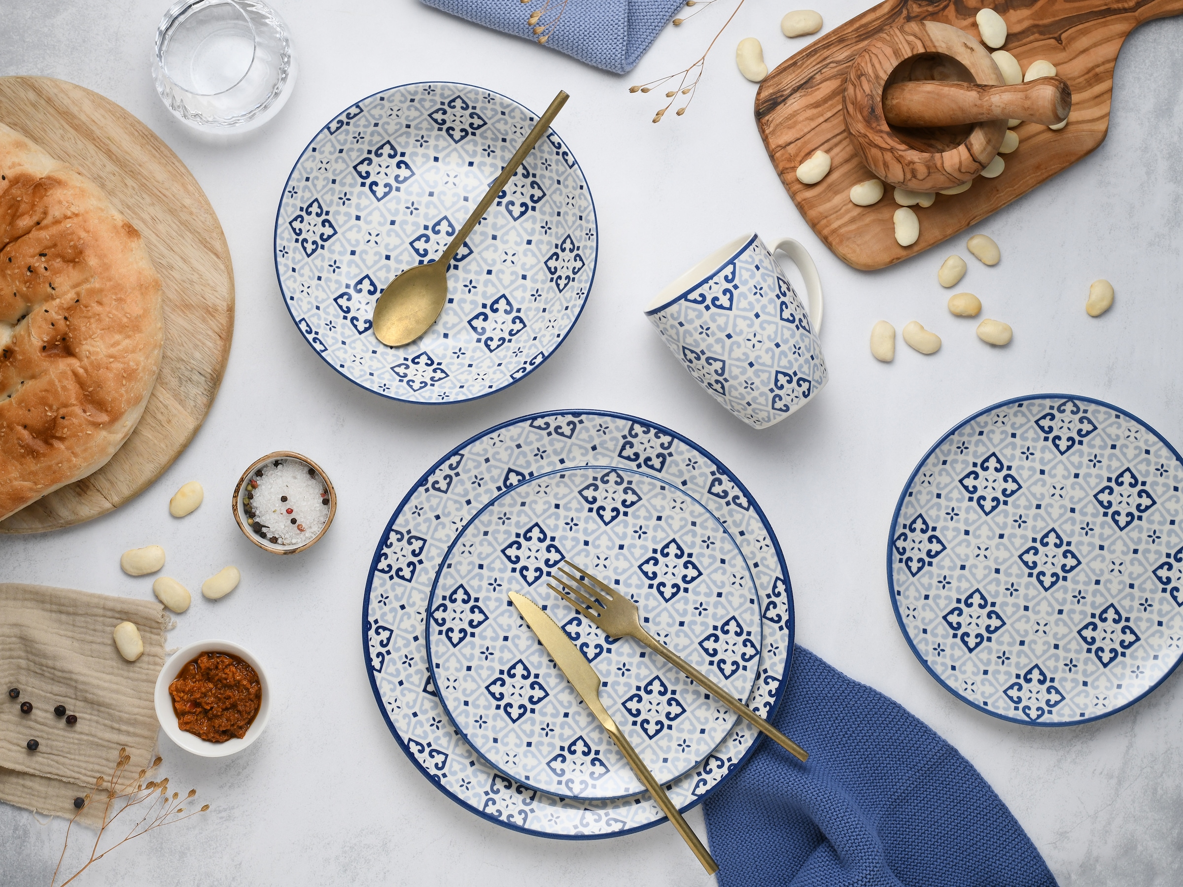 CreaTable Kombiservice »Yara«, (Set, 16 tlg.), orientalisch mediterraner Stil