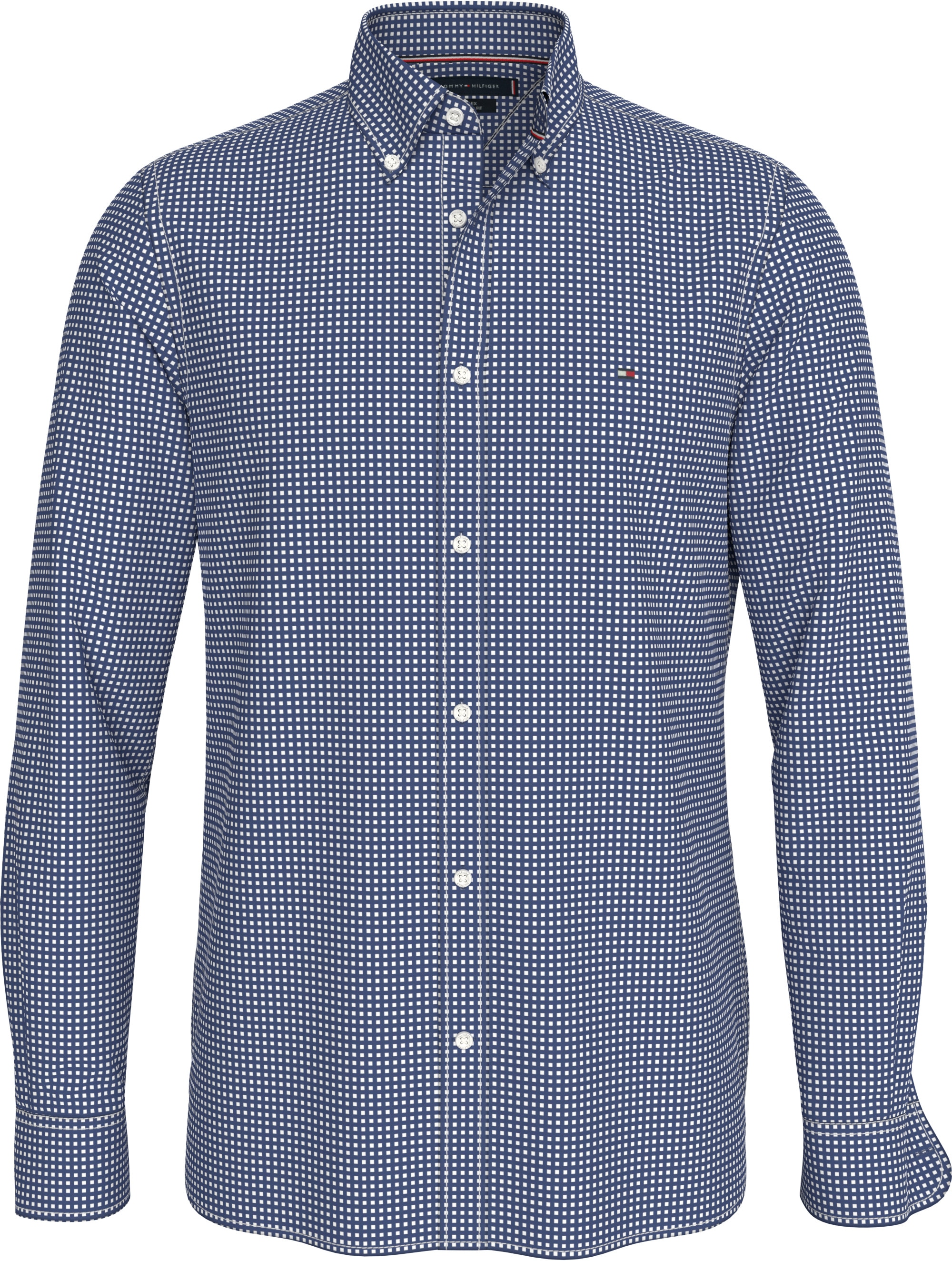 Tommy Hilfiger Businesshemd »MICRO PRINT SF SHIRT«, kleinkariert gemustert