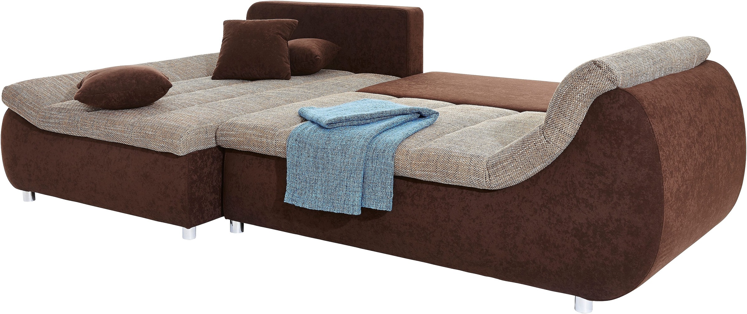 INOSIGN Ecksofa »Imola elegant und bequem, aktuelle Steppung im Sitz, L-Form«, wahlweise mit Bettfunktion