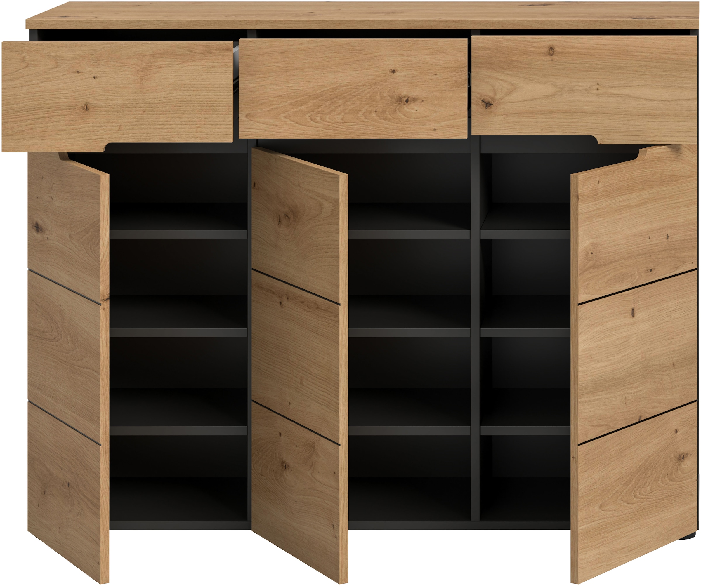 INOSIGN Garderobenschrank, (1 St., in verschiedenen Farben erhältlich, Platz für ca. 24 Paar Schuhe), Schuhschrank, Kommode, Schuhkommode, Anrichte, Sideboard