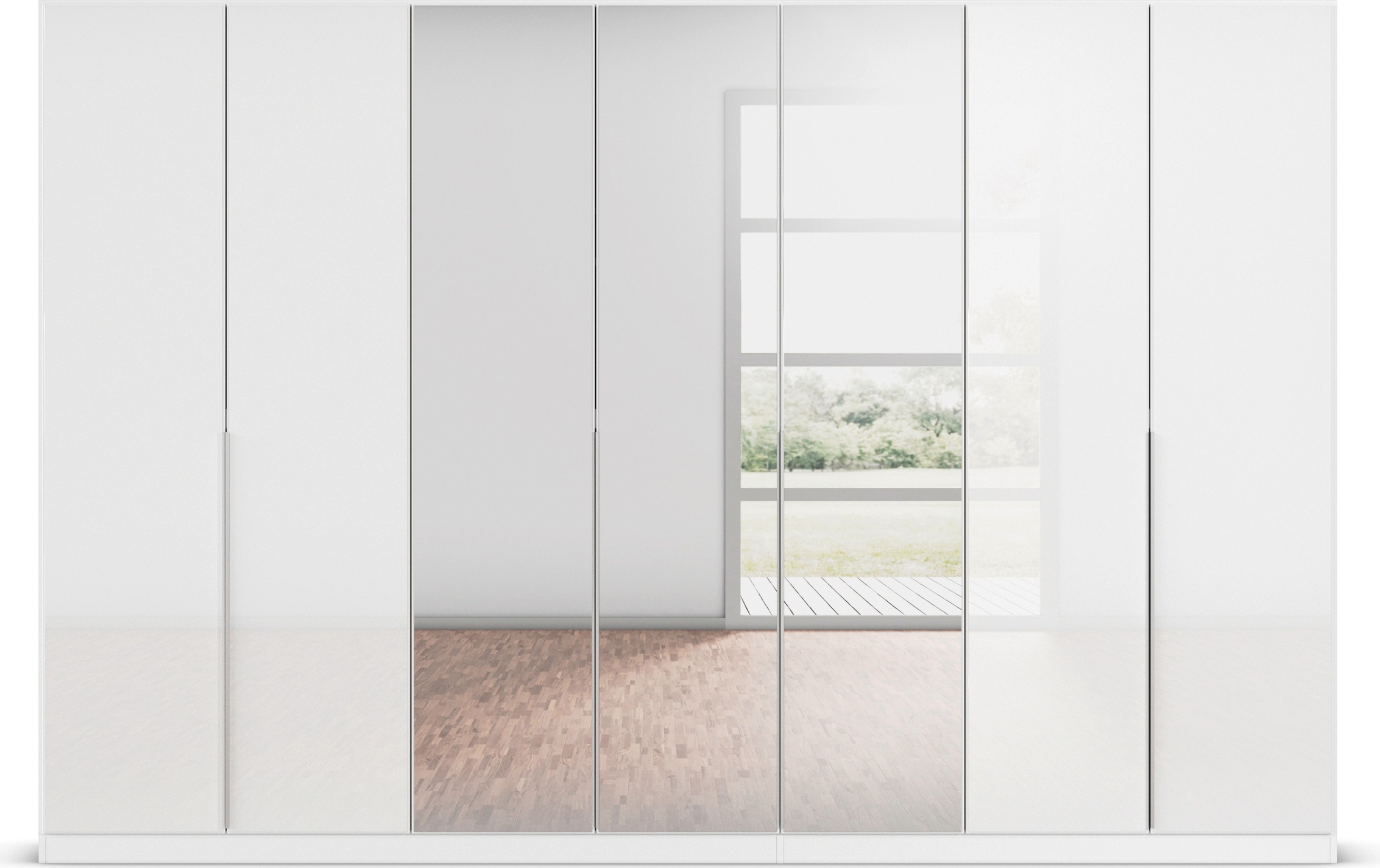 rauch Drehtürenschrank »Kleiderschrank Kleiderschränke Schrank Garderobe AGORDO mit Glasfront«, (in zwei Griff-Farben), durchdachte Innenausstattung, in 6 Breiten und 2 Höhen MADE IN GERMANY