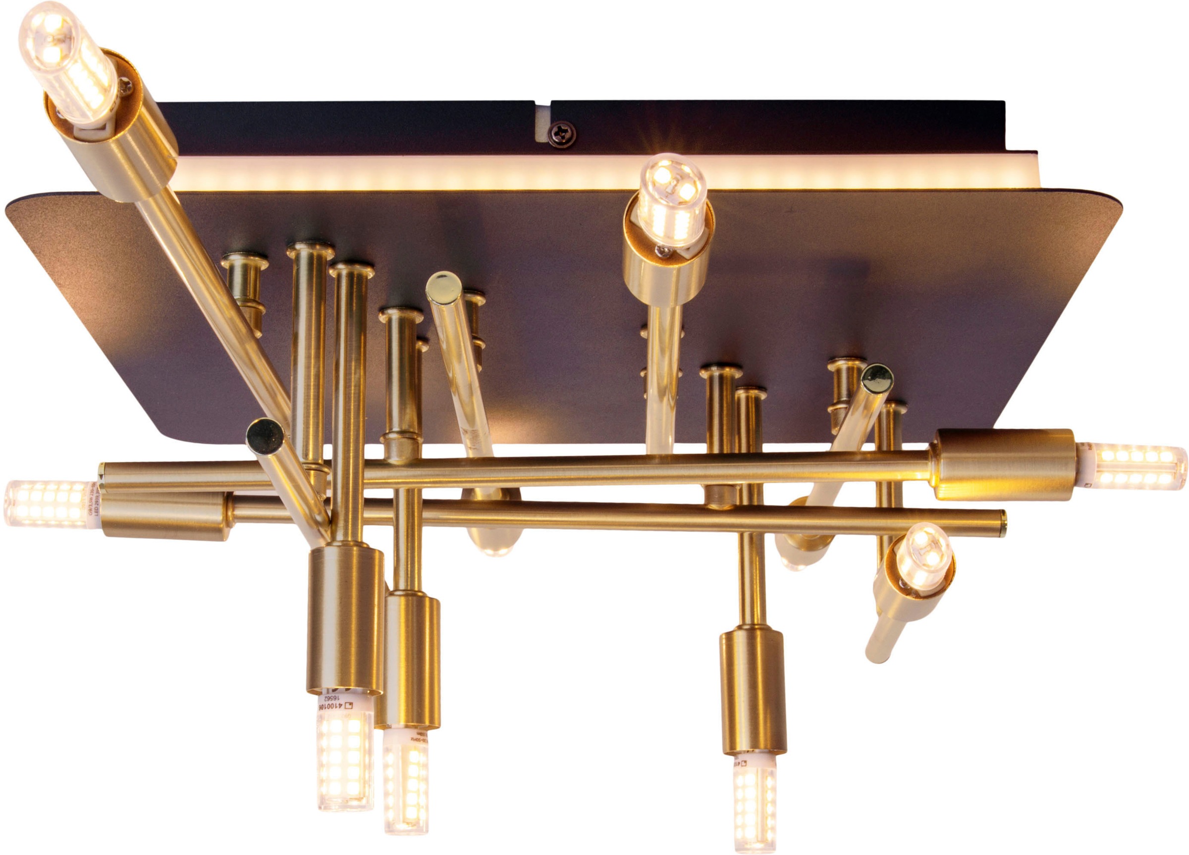 näve LED Deckenleuchte »Ancona« G9 1 Stk. Warmweiß messing/schwarz, Lichtfa günstig online kaufen