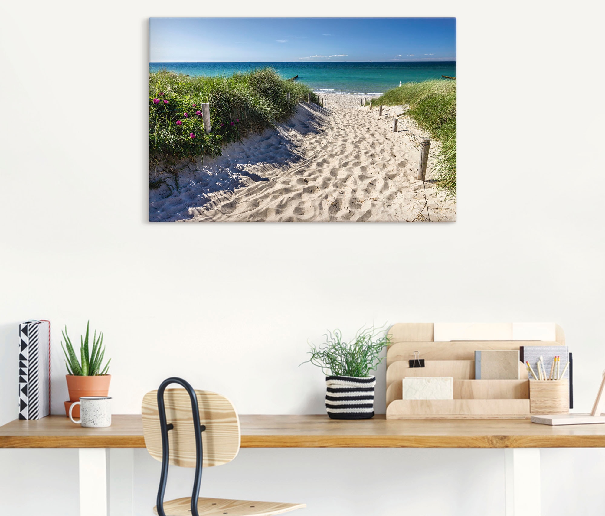 Strand bestellen der Strandbilder, zum (1 oder online Größen »Weg Artland St.), Wandaufkleber Leinwandbild, Poster versch. Ostsee«, als Wandbild an Alubild, in