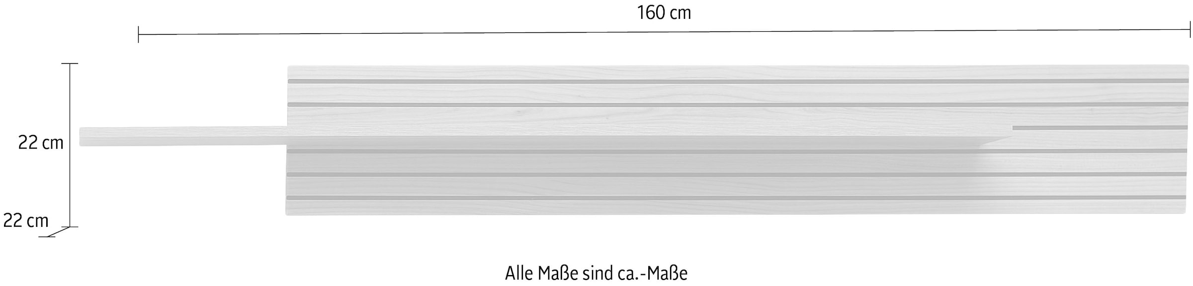 Innostyle Wandboard »INA Wandboard, 160 x 22 x 22 cm (B/H/T)« 1 Stk. tlg. mit Boden, gefräste Front