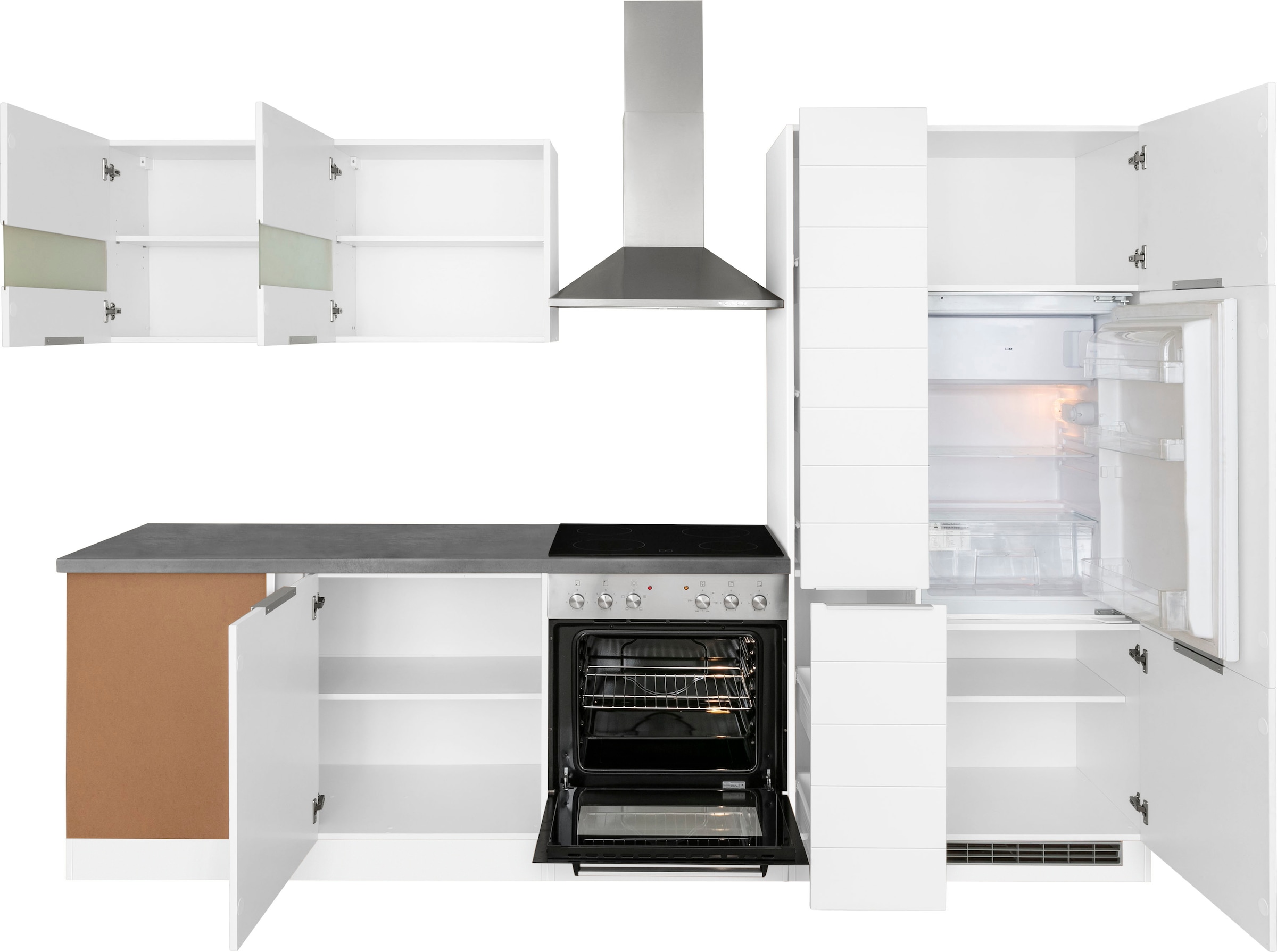 KOCHSTATION Winkelküche »KS-Luhe«, Stellbreite 240x270 cm, wahlweise mit oder ohne E-Geräten, MDF-Fronten