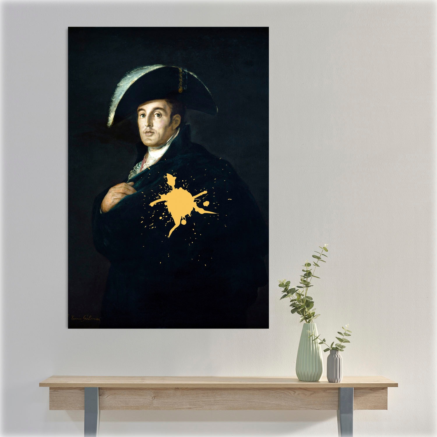 queence Acrylglasbild »Mann mit Farbklecks«, Kunst-Gemälde-Mann-Bilder von günstig online kaufen