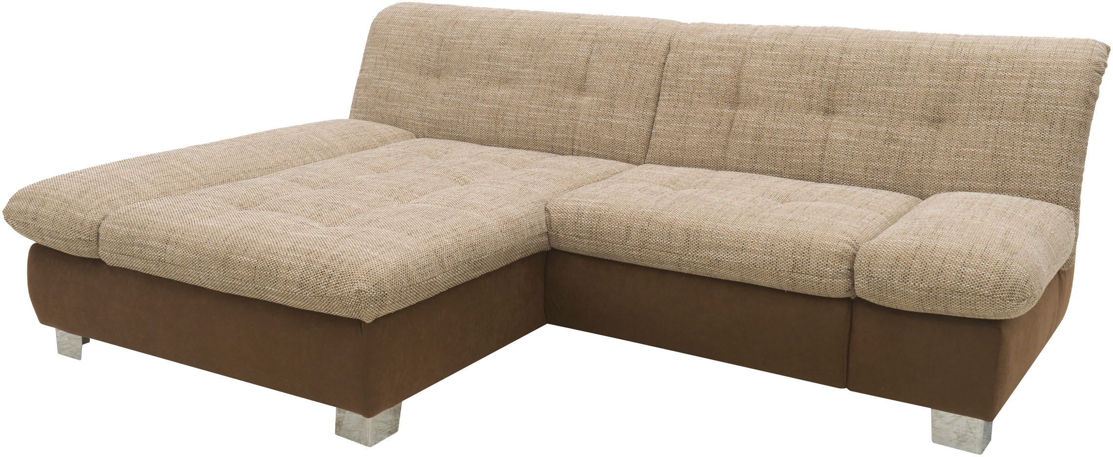 DOMO collection Ecksofa »100031 kompakte Stellmaße, komfortabel und bequem, L-Form«, wahlweise mit Bettfunktion und Armteilverstellung. Breite 234cm