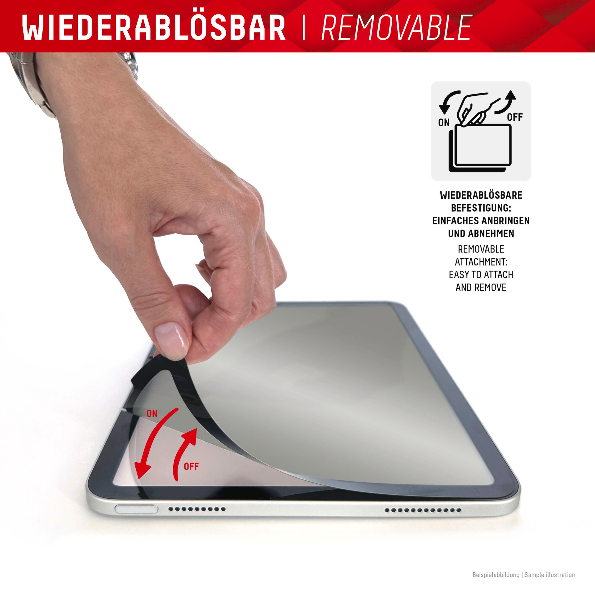 Displex Displayschutzfolie »Tablet Privacy Safe« für Apple iPad 10,9" (10. Gen., 2022);Apple iPad 11" (2025);Apple iPad Air 11" (2024/2025) Blickschutzfolie, Schutzfolie, Bildschirmschutz, kratz- & stoßfest