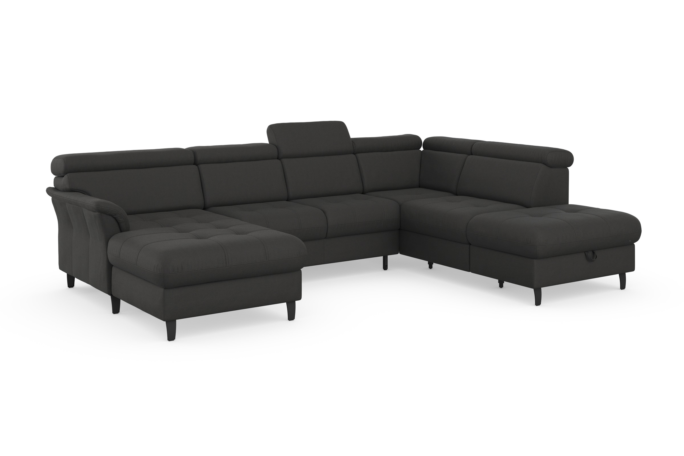 sit&more Wohnlandschaft »Marano U-Form«, inklusive Kopfteilverstellung, wahlweise mit Bettfunktion, Bettkasten