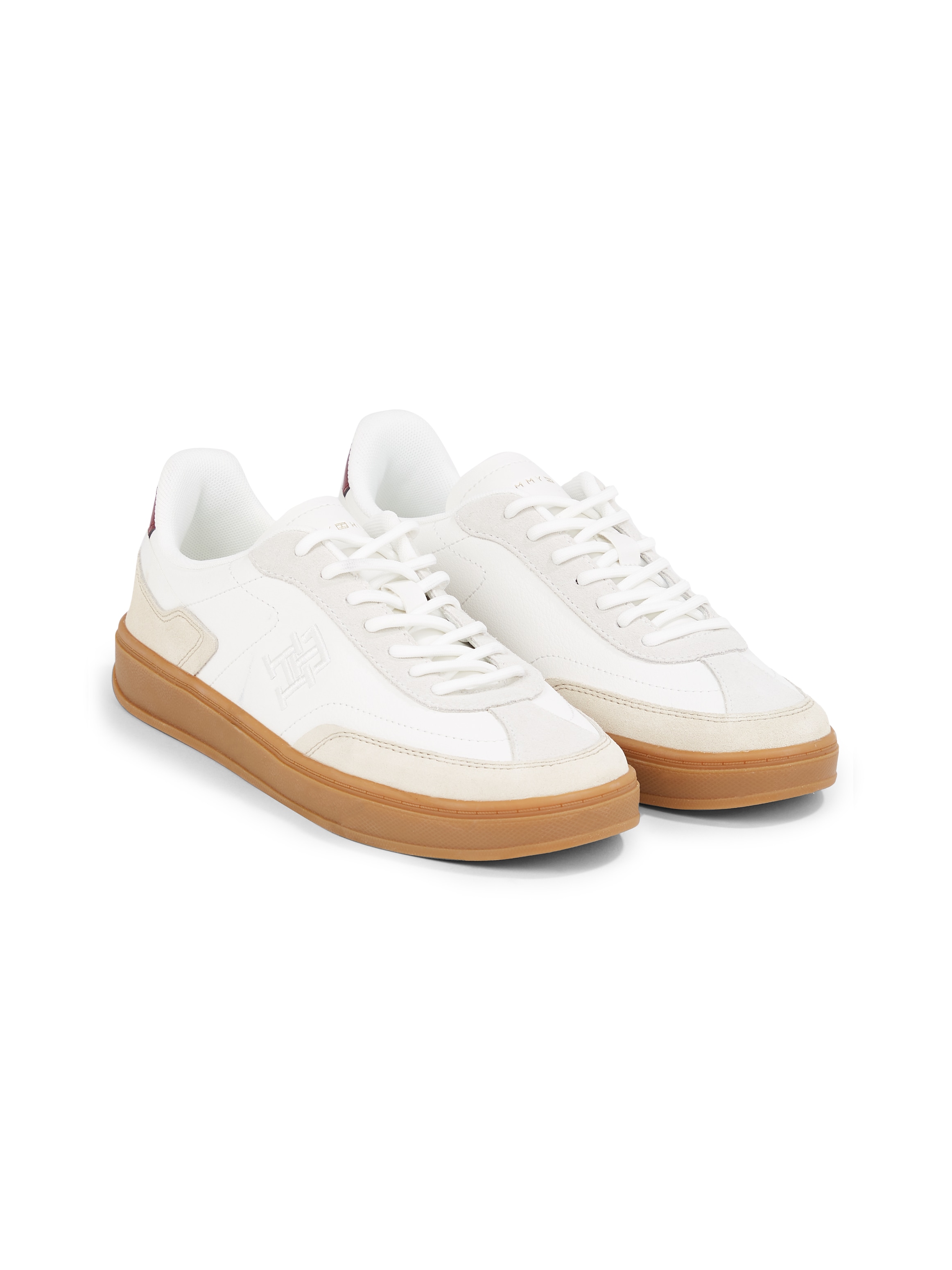 Tommy Hilfiger Plateausneaker »TH HERITAGE COURT SNEAKER LTHR«, Plateau, Schnürschuh, Freizeitschuh, Halbschuh mit TH-Logostickerei