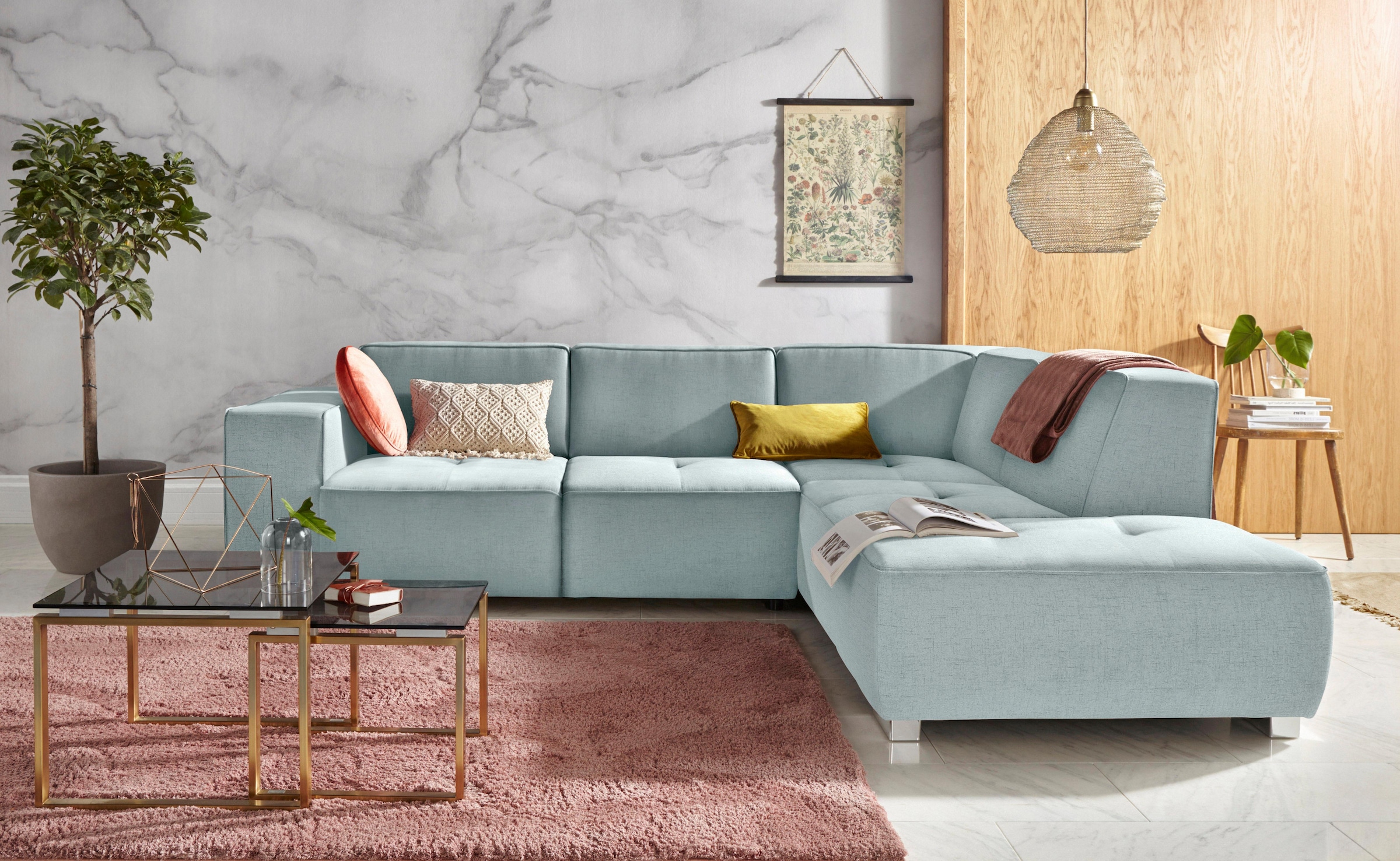 INOSIGN Ecksofa »Sapporo L-Form«, wahlweise Bettfunktion oder Sitztiefenver günstig online kaufen