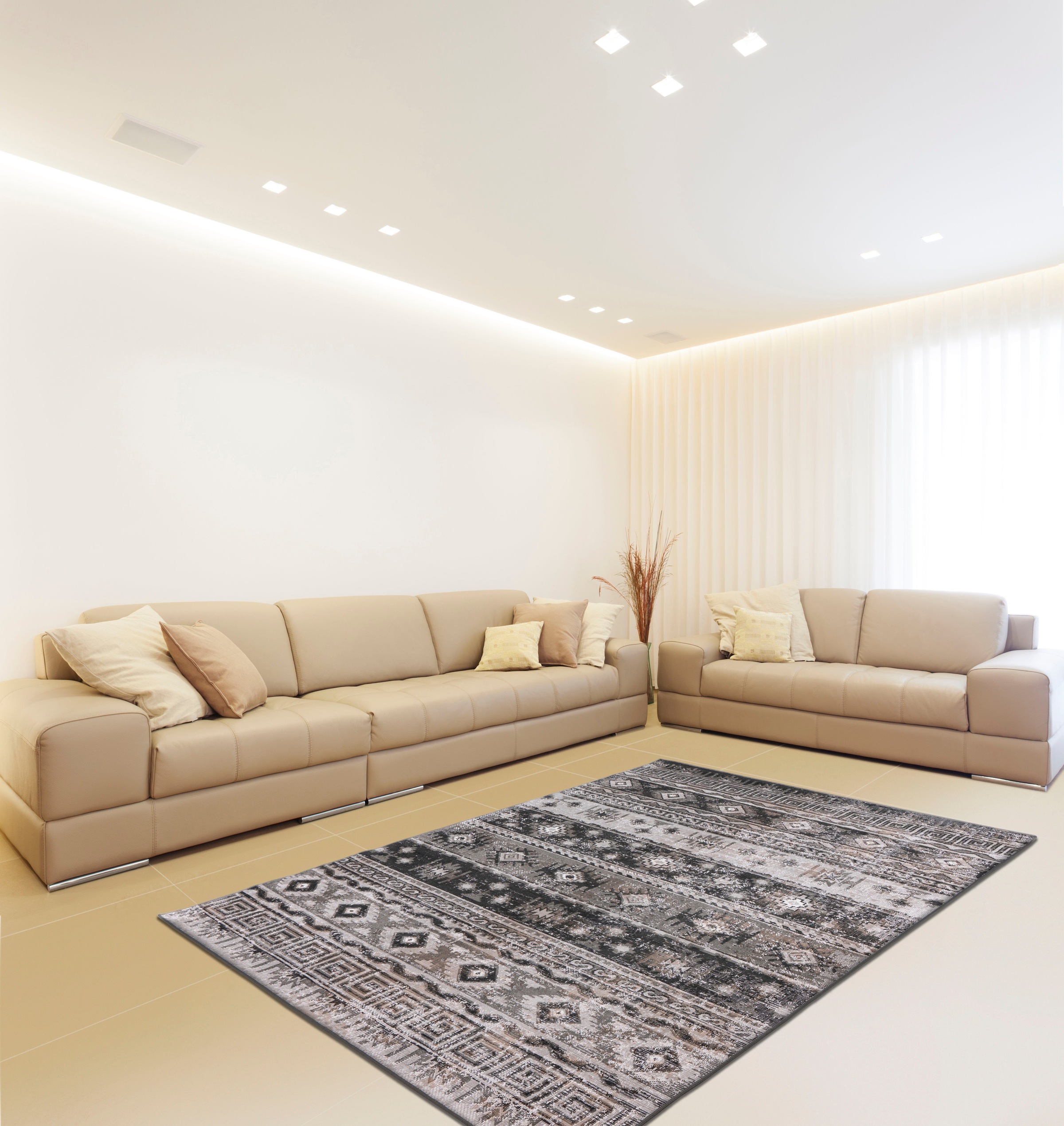 calo-deluxe Teppich »Ruzica-303«, rechteckig, 6 mm Höhe, Flachgewebe, Vintage Design, Wohnzimmer