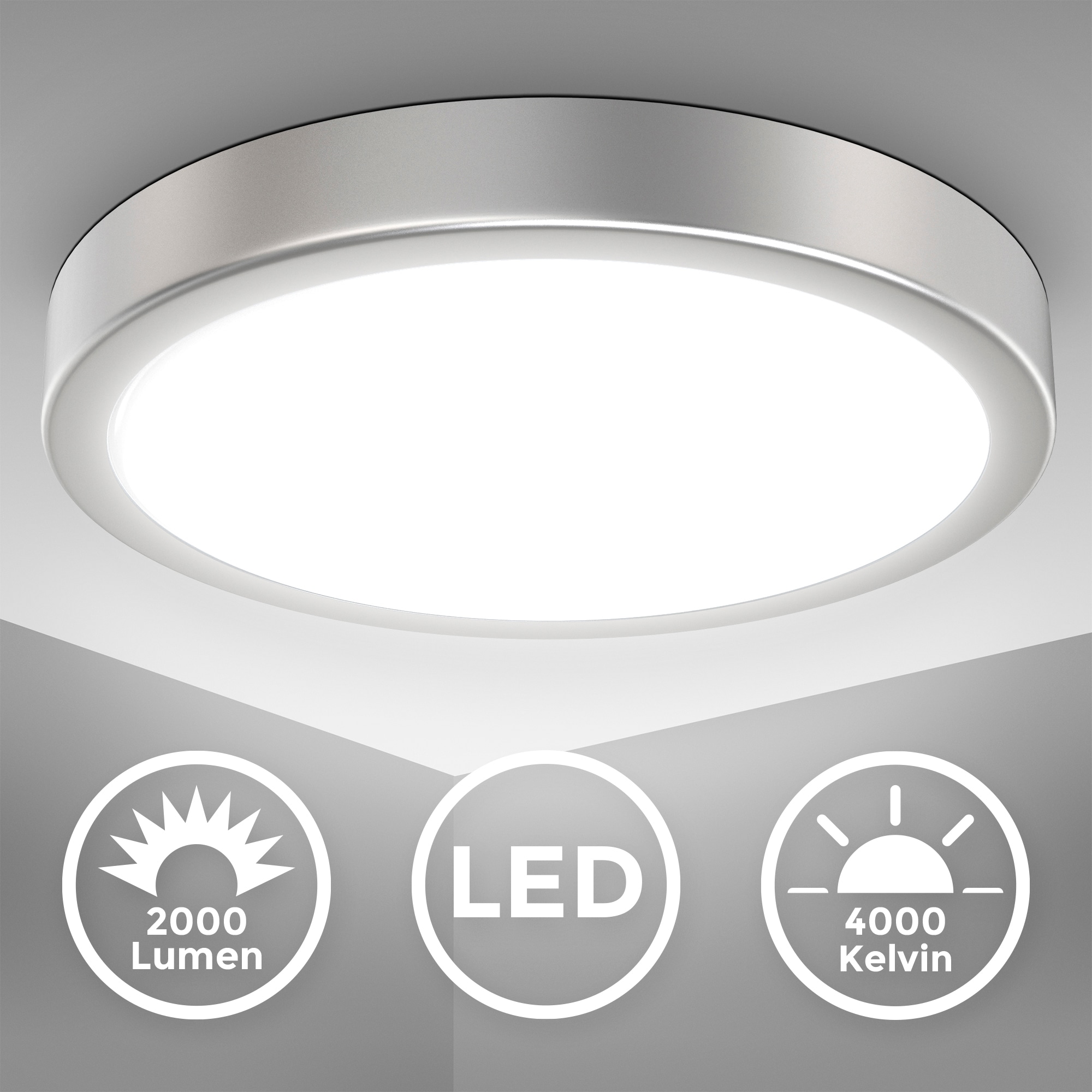 B.K.Licht LED Deckenleuchte, inkl. fest integrierter LED-Platine 18 Watt, 4 günstig online kaufen