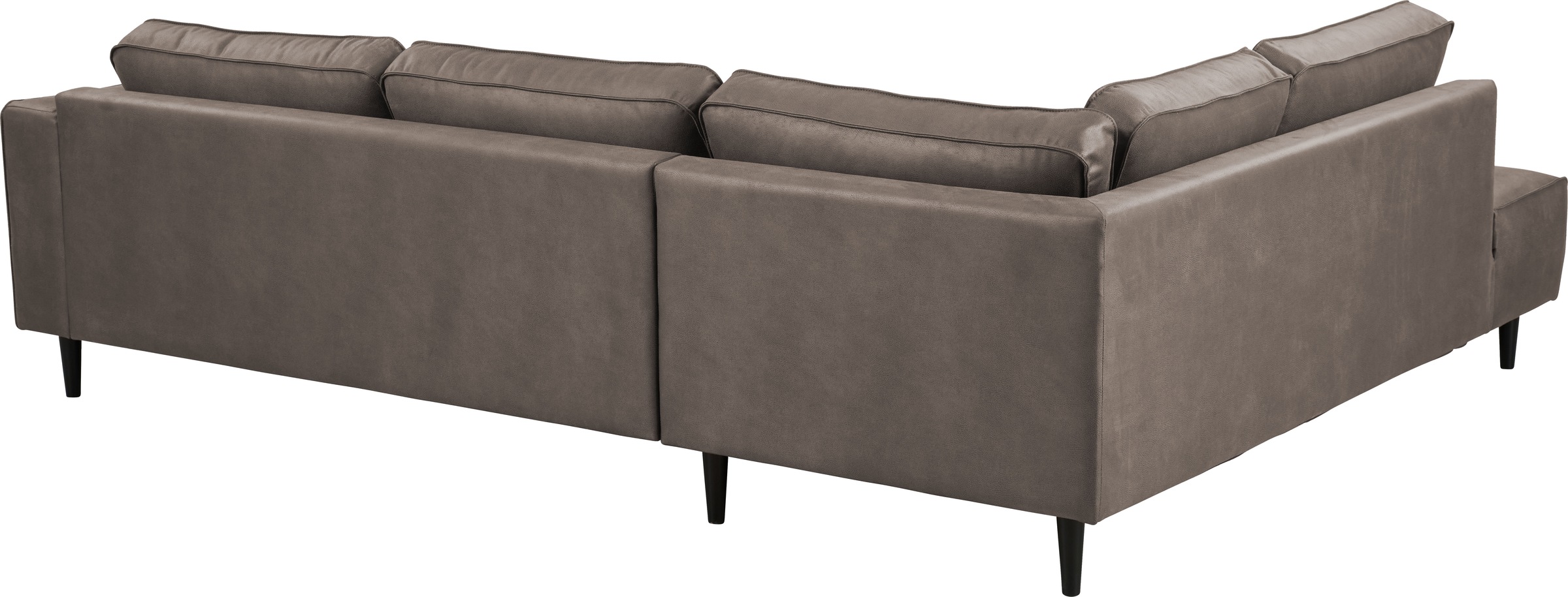 Places of Style Ecksofa »Fumone, Lederoptik oder Soft-Touch Chenille«, Breite 260, mit schwarzen Massivholzfüßen