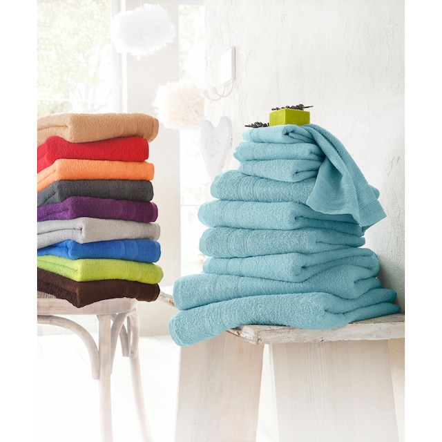 my home Handtuch Set »Inga«, Set, 10 tlg., Walkfrottee, Handtücher mit  feiner Bordüre, Handtuchset aus 100% Baumwolle bequem und schnell bestellen