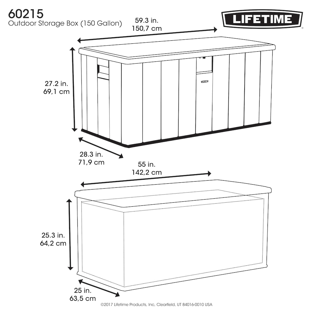 Lifetime Kissenbox »Premium Wood«, 570 Liter