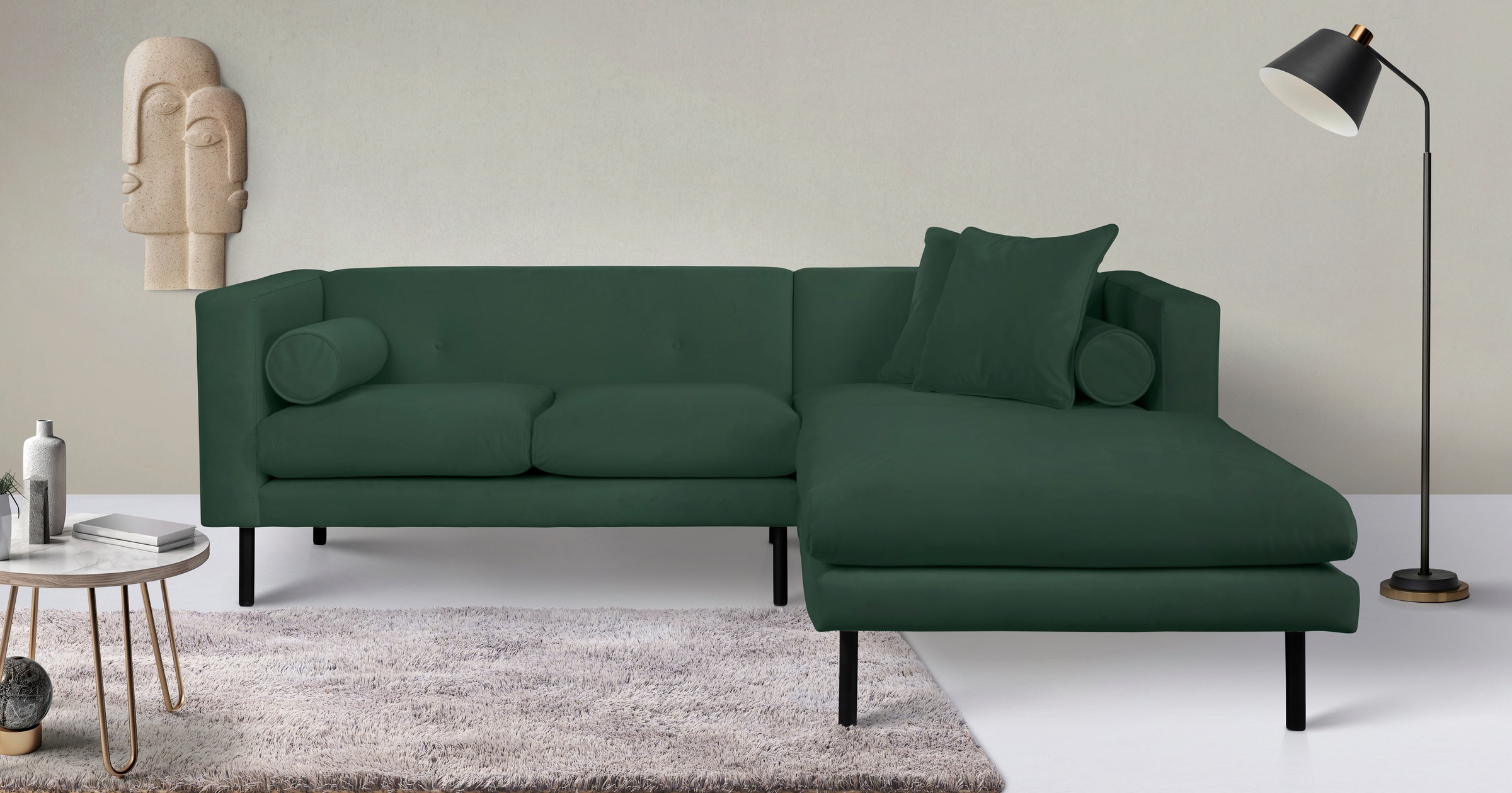 Home affaire Ecksofa »Lillibeth L-Form Designsofa, Maße B/T/H: 240/173/83 c günstig online kaufen