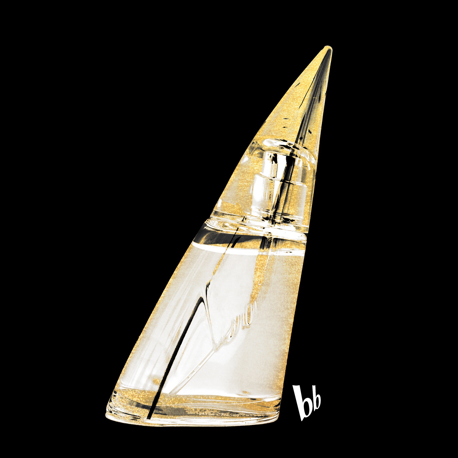 Bruno Banani Acrylglasbild »Flakon Parfum Bruno Banani - Acrylbilder mit Blattgold veredelt«, (1 St.), Goldveredelung, Handgearbeitet, Gerahmt, Edel