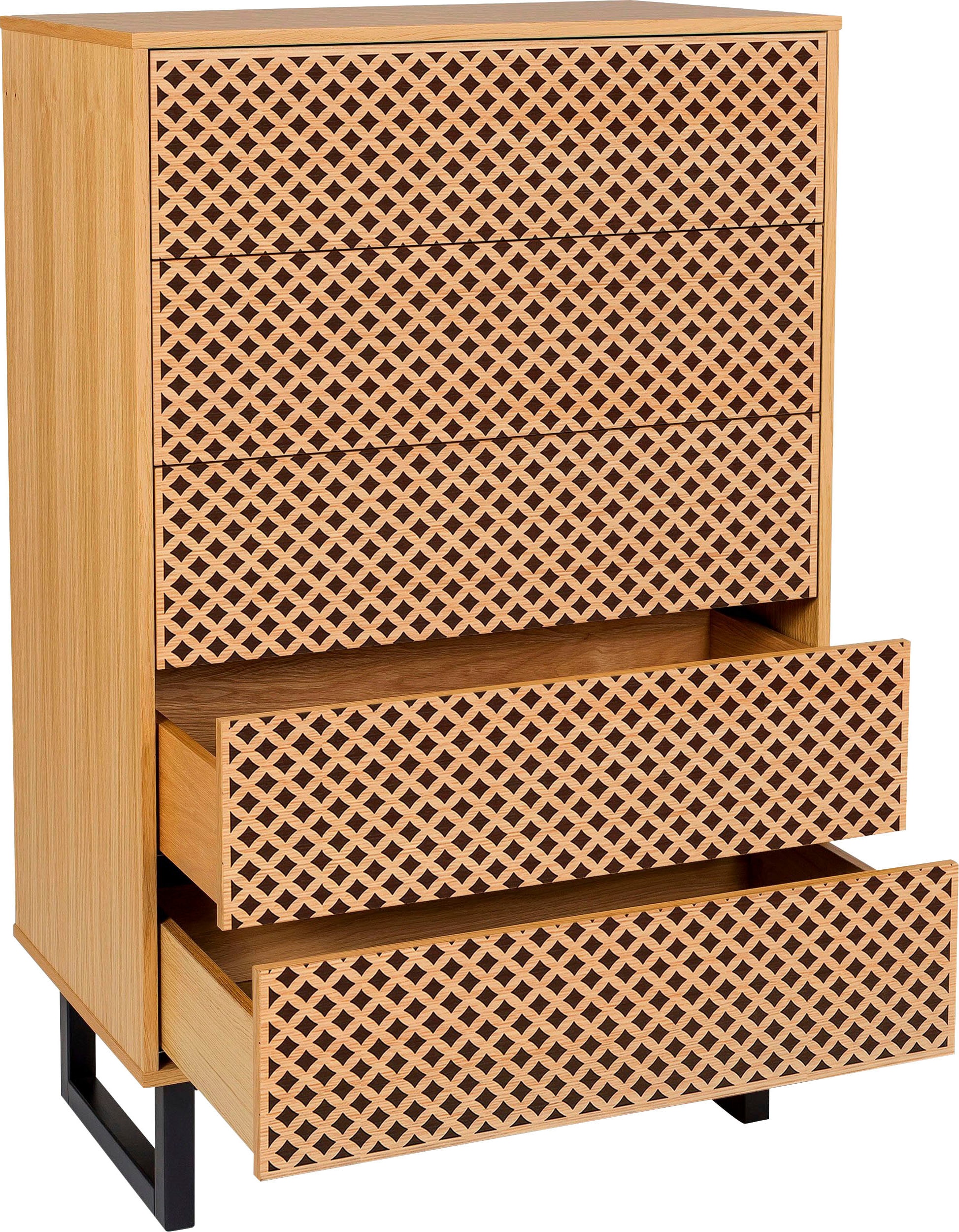 Woodman Kommode, im skandinavischen Design, mit besonderem Print