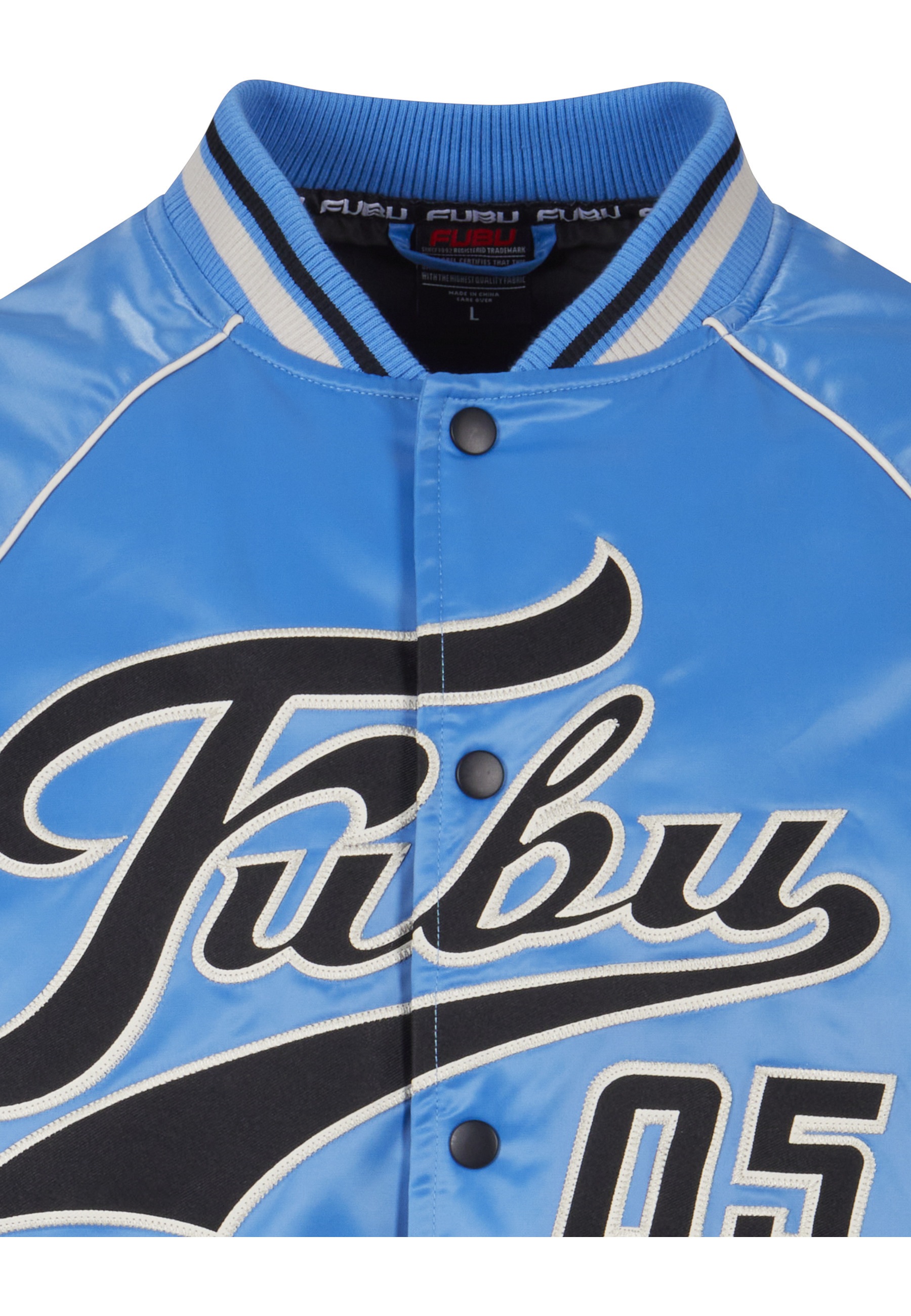 Fubu Bomberjacke »Fubu Herren FM241-012-1 Fubu Varsity Satin Raglan Bomber Jacket« 1 Stk. tlg. ohne Kapuze