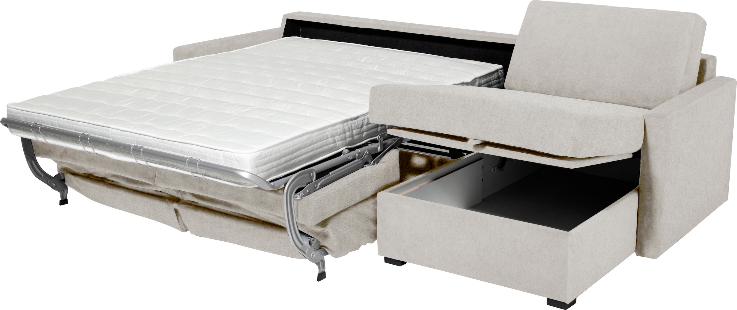 Places of Style Schlafsofa »GOLDPOINT Ecksofa 264 cm, Liegefläche (140/200cm), L-Form,«, Bettfunktion, Bonell-Federkernmatratze und Dauerschläfer-Funktion