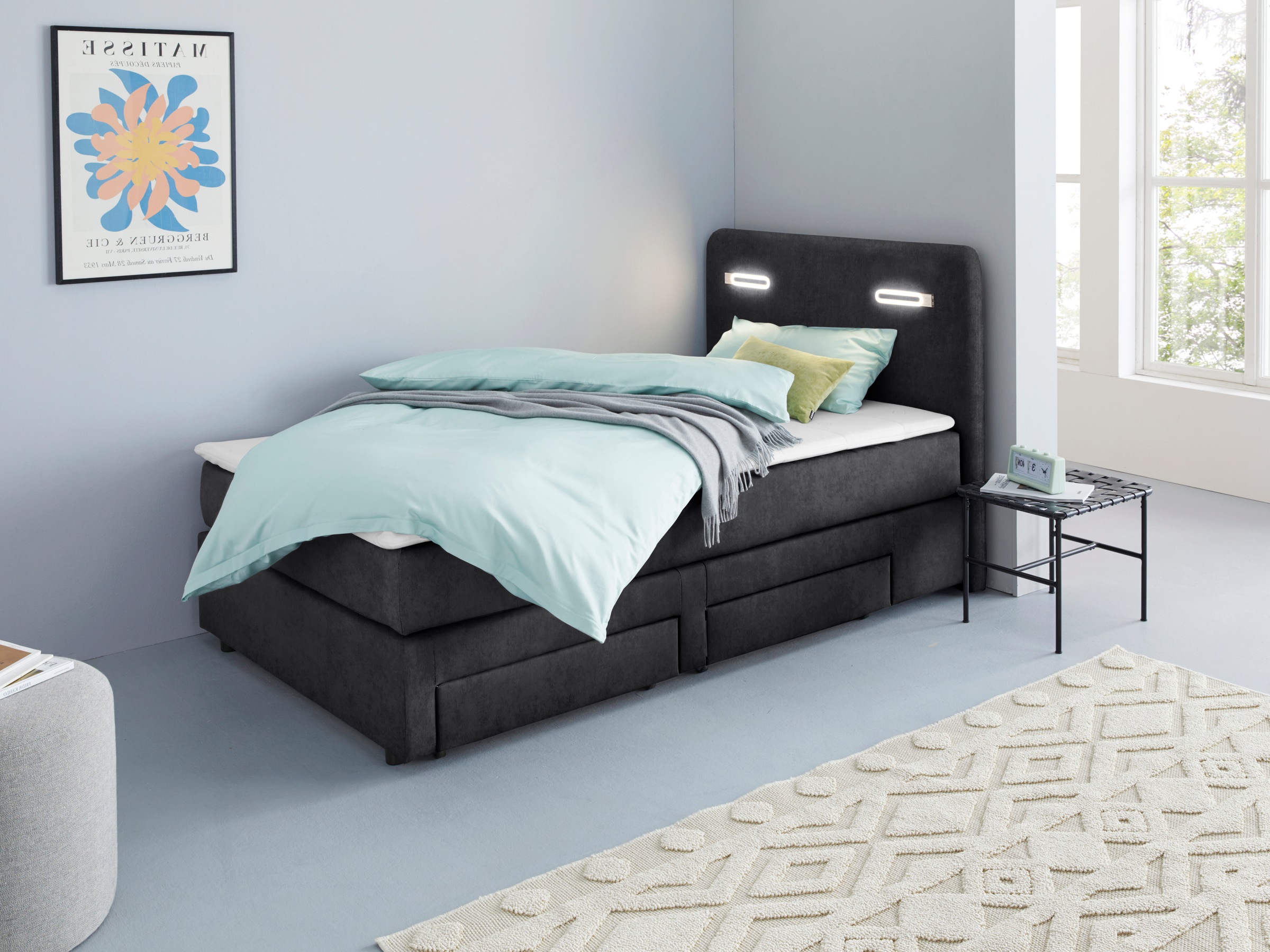 INOSIGN Boxbett »Luan«, Schubkästen, LED-Beleuchtung und Topper, in Breite 120 cm und... kaufen