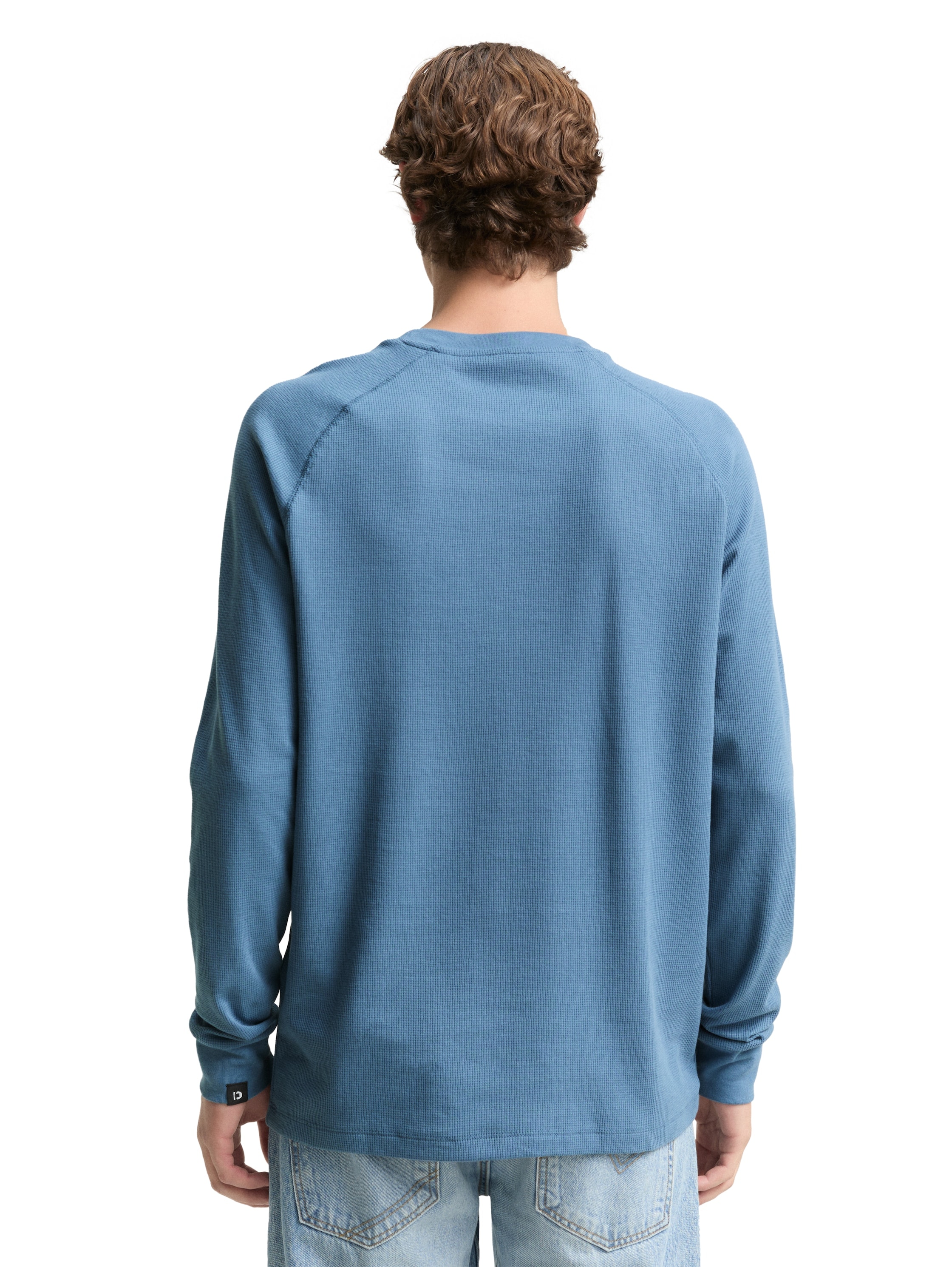 TOM TAILOR Denim Rundhalsshirt mit Logo Stickerei